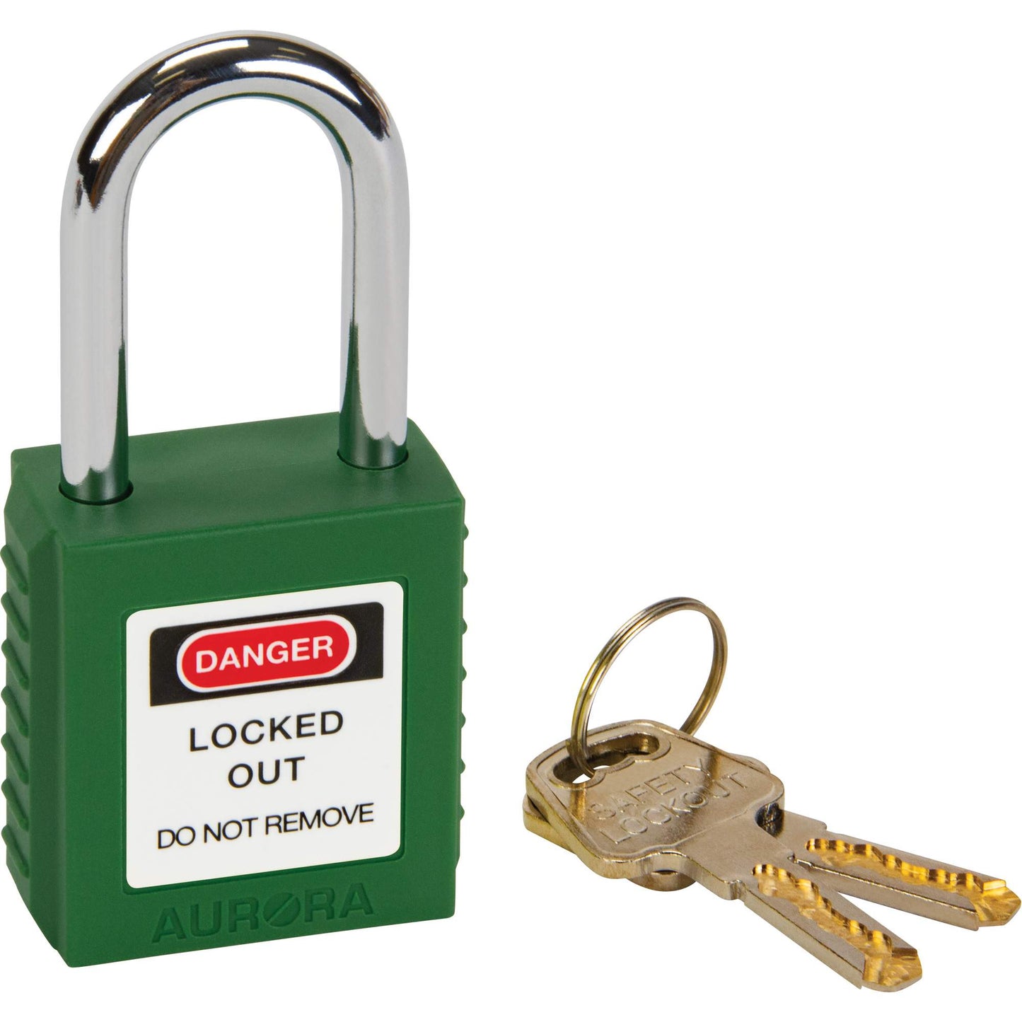 Aurora Tools Lock for Lockouts, Safety Padlock, Keyed Different, Thermoplastic, 1-1/2" Width