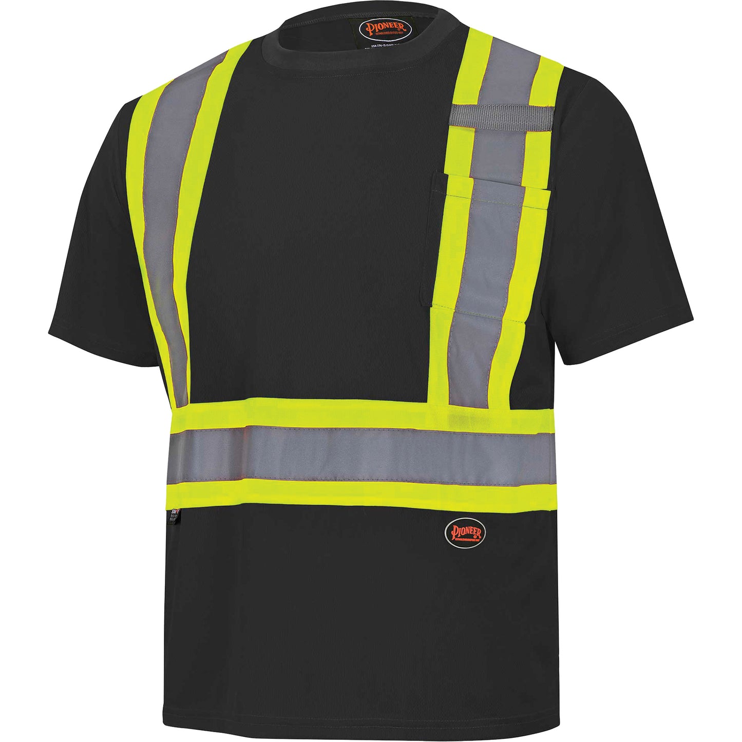 Pioneer 6992 Bird's-Eye Safety Shirt, Polyester, 5X-Large, Black