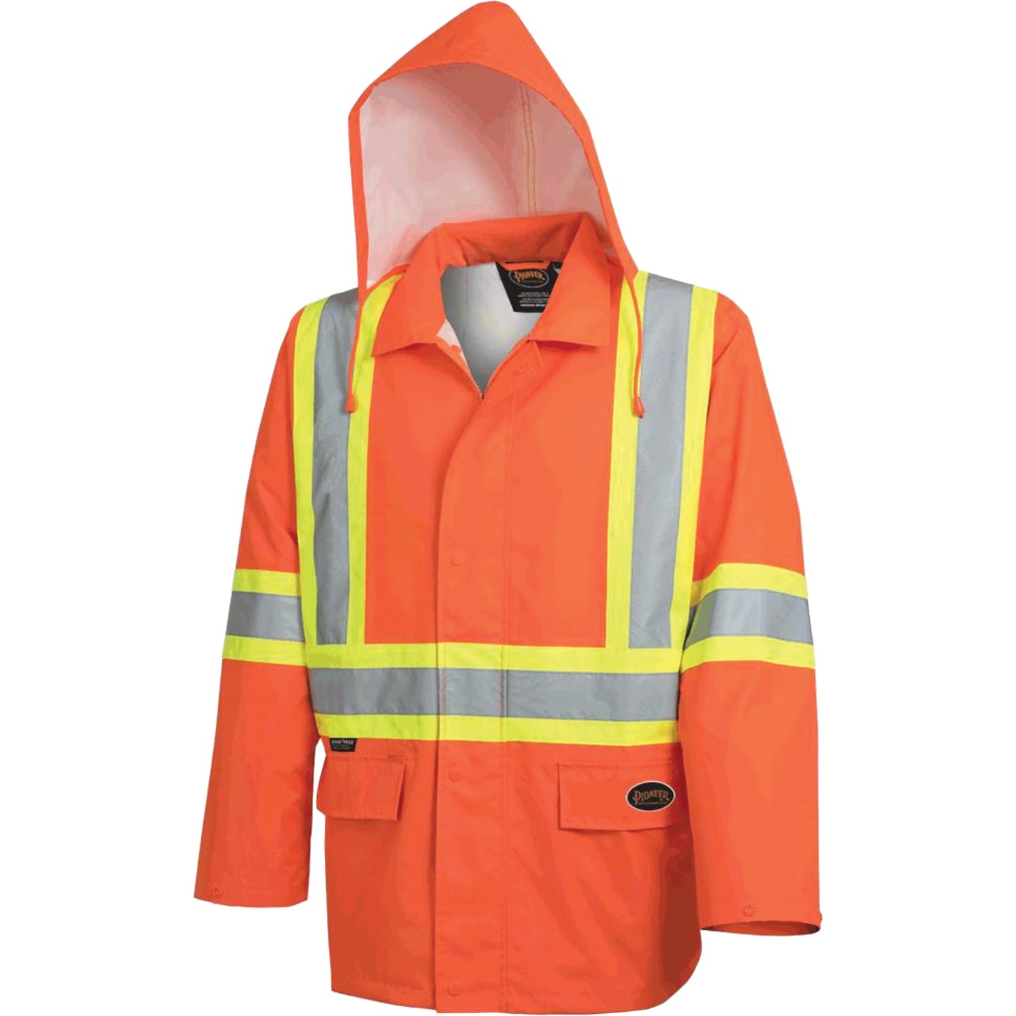 Pioneer 5626 The Rock 300D Waterproof Safety Jacket, Polyester, High Visibility Orange, Medium