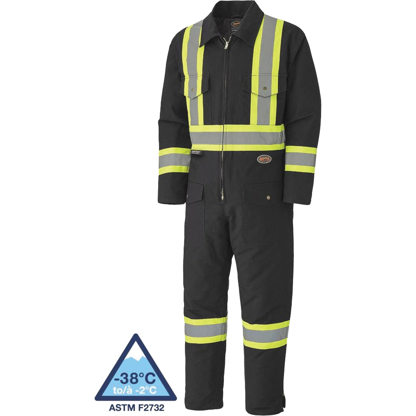 Pioneer 5539BKA Quilted Duck Coveralls, Medium, Black