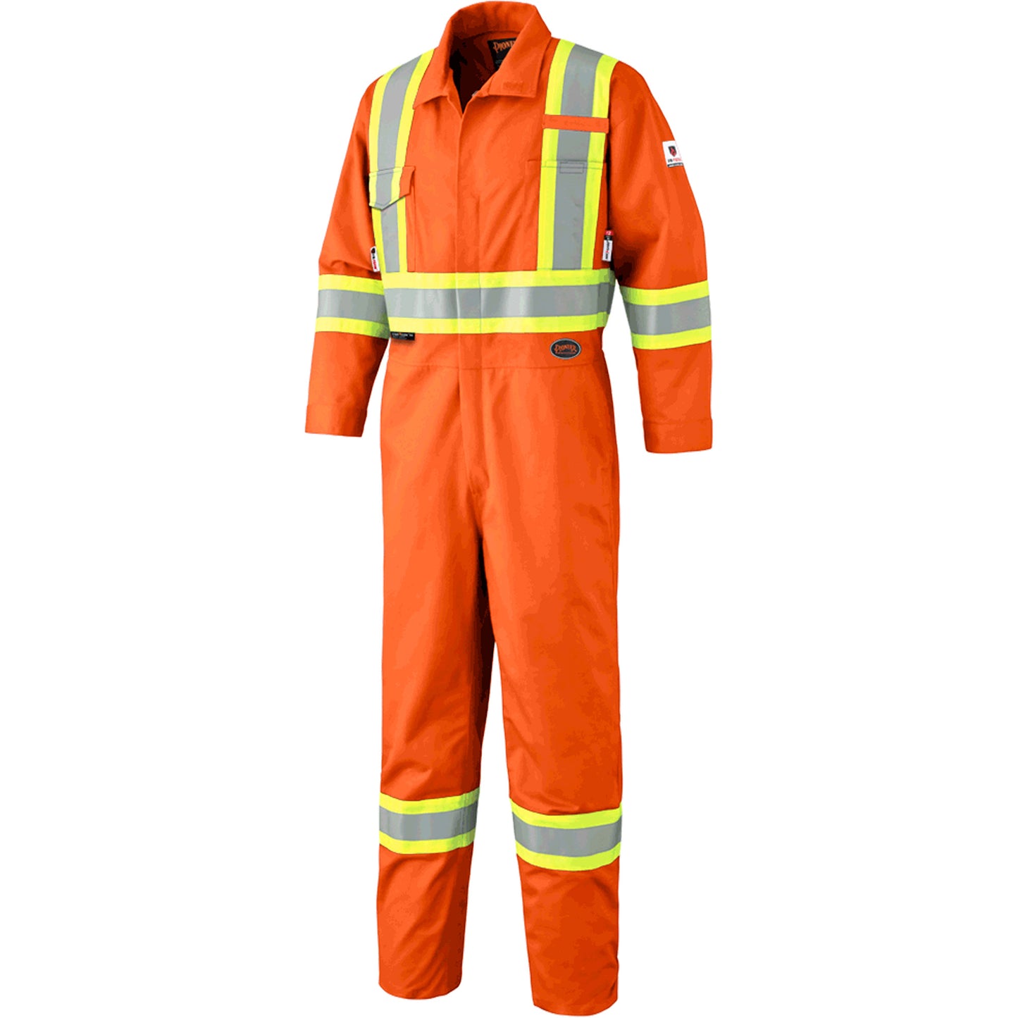Pioneer 7705T FR-Tech® Flame-Resistant Coverall with Leg Zippers, Size 44 (Tall), High Visibility Orange, 9.7 cal/cm²