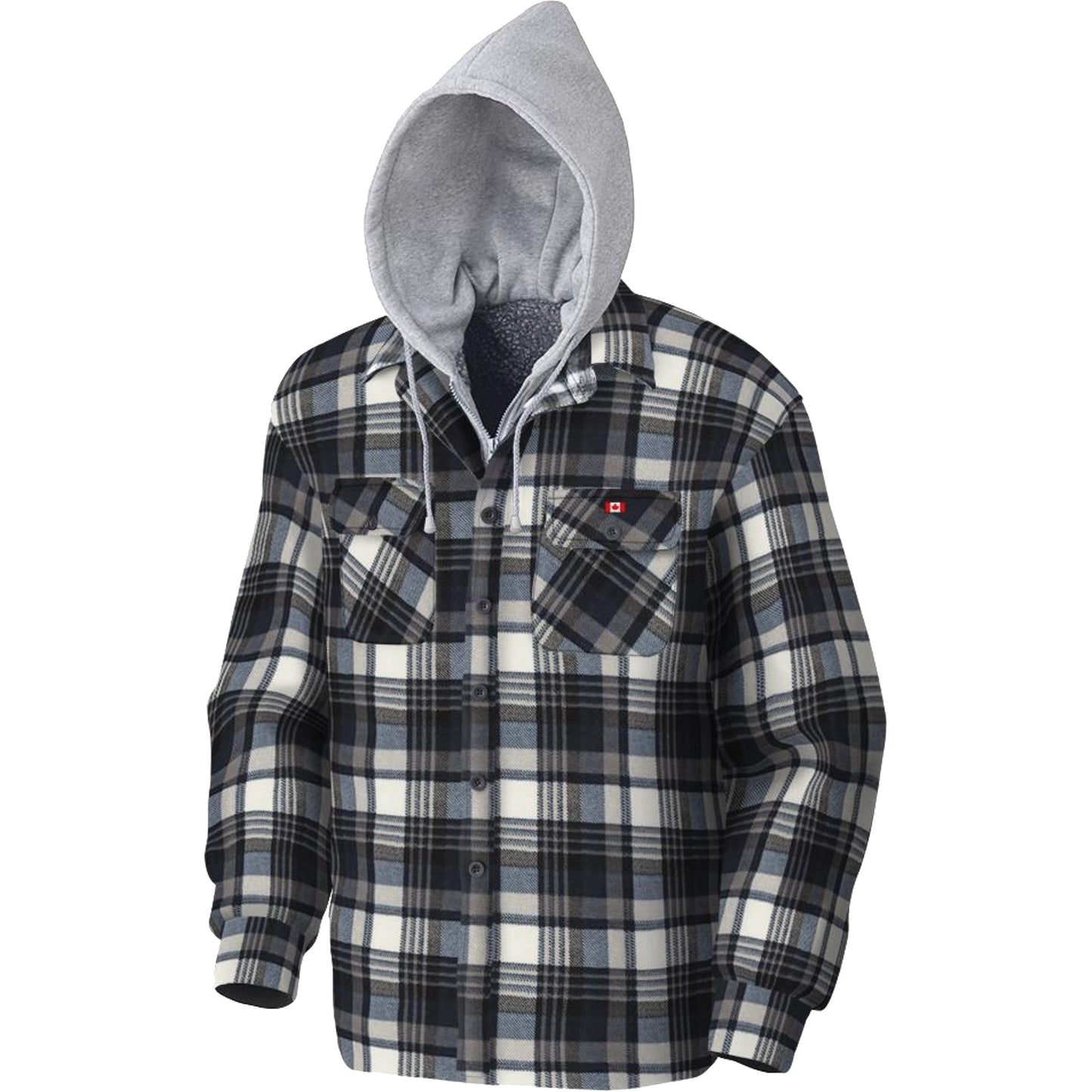 Pioneer 415BG Quilted Hooded Shirt, Men's, 3X-Large, Multi-Colour