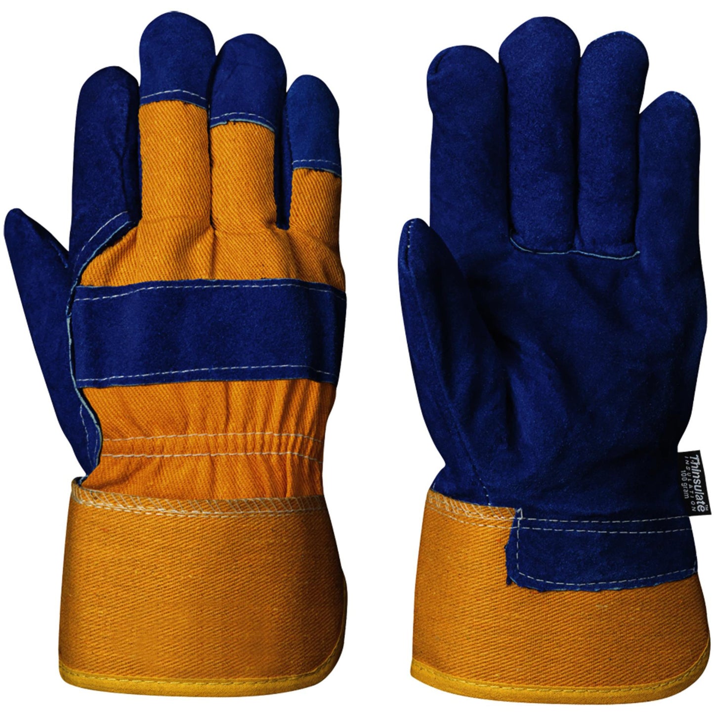 Pioneer 630 Blue Insulated Fitter's Gloves, One Size, Split Cowhide Palm, Boa Inner Lining