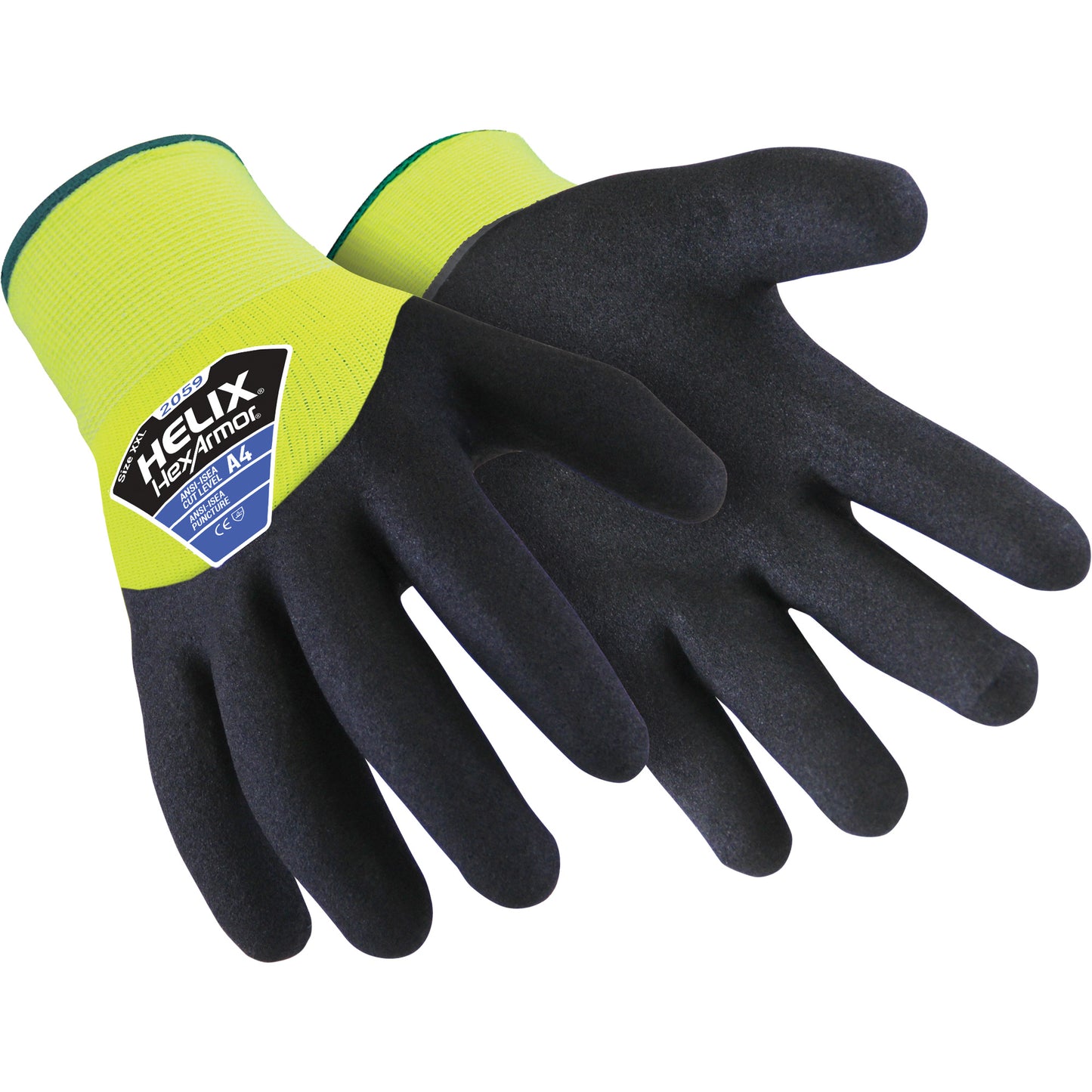 Hexarmor Helix® Series Cold Weather 2059 Cut-Resistant Gloves, Size Large/9, 18 Gauge, Nitrile Coated, Acrylic Shell, ASTM ANSI Level A4