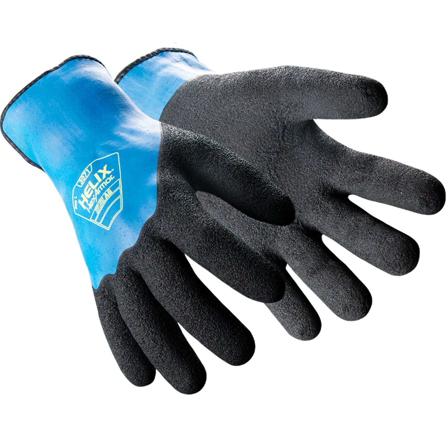 Hexarmor Helix® 3071 Cut-Resistant Gloves, Size Medium/8, 13 Gauge, Rubber Latex Coated, HPPE Shell, ASTM ANSI Level A6