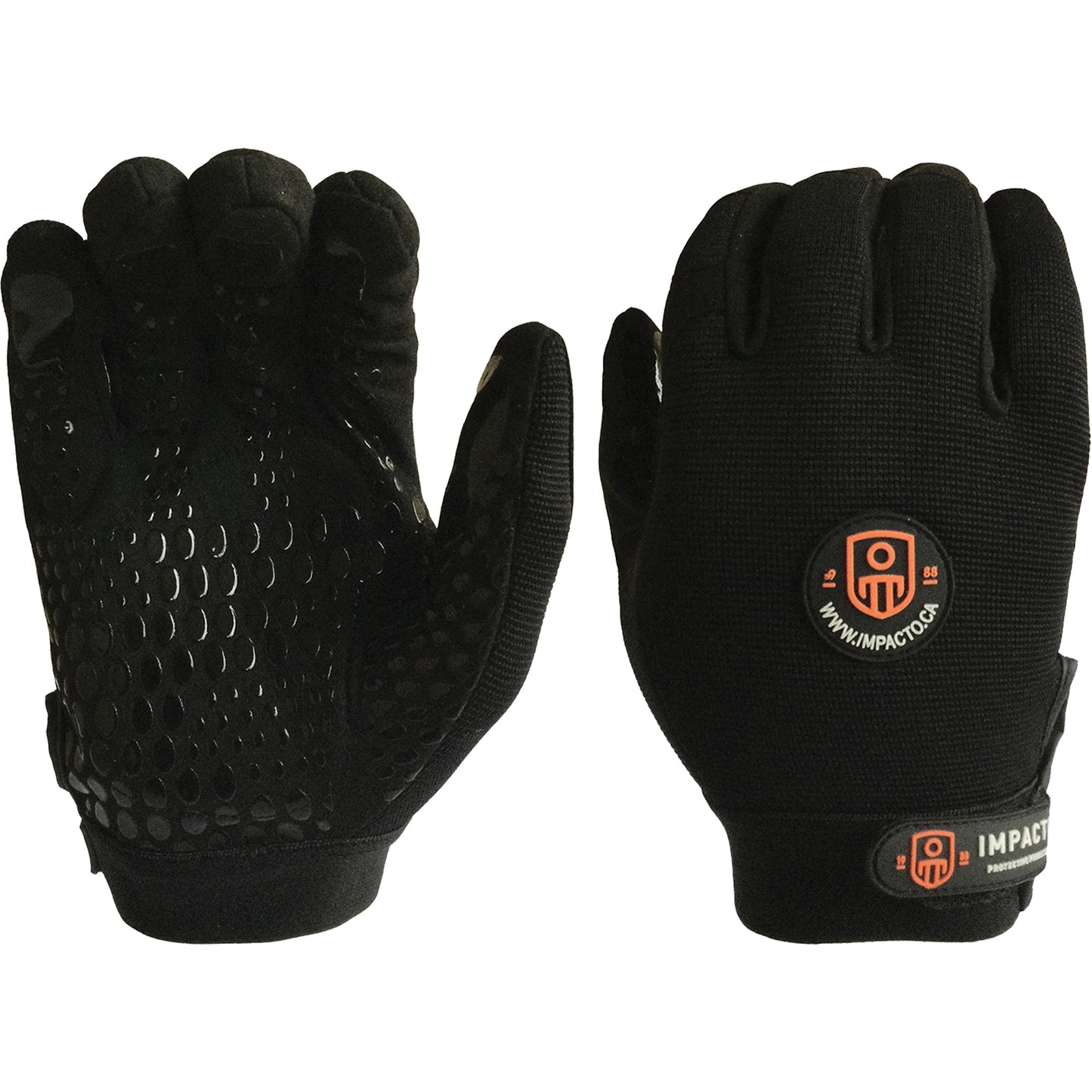 Impacto Mechanic Anti-Impact Gloves, 7/Small, Synthetic/Suede Palm, Elastic/Hook & Loop Cuff