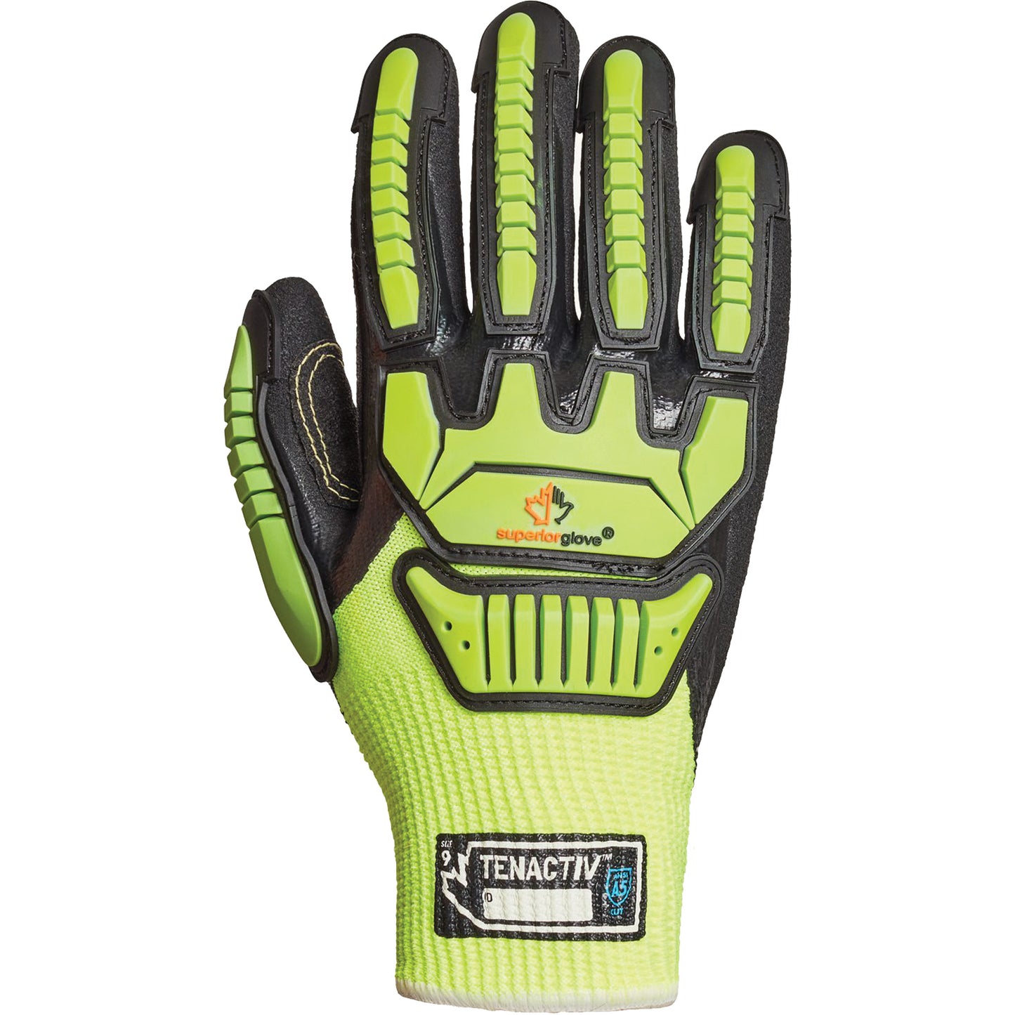 Superior Glove Works Ltd. High-Visibility Cut-Resistant Gloves, Size X-Large/10, 10 Gauge, Nitrile Coated, TenActiv™ Shell, ASTM ANSI Level A5
