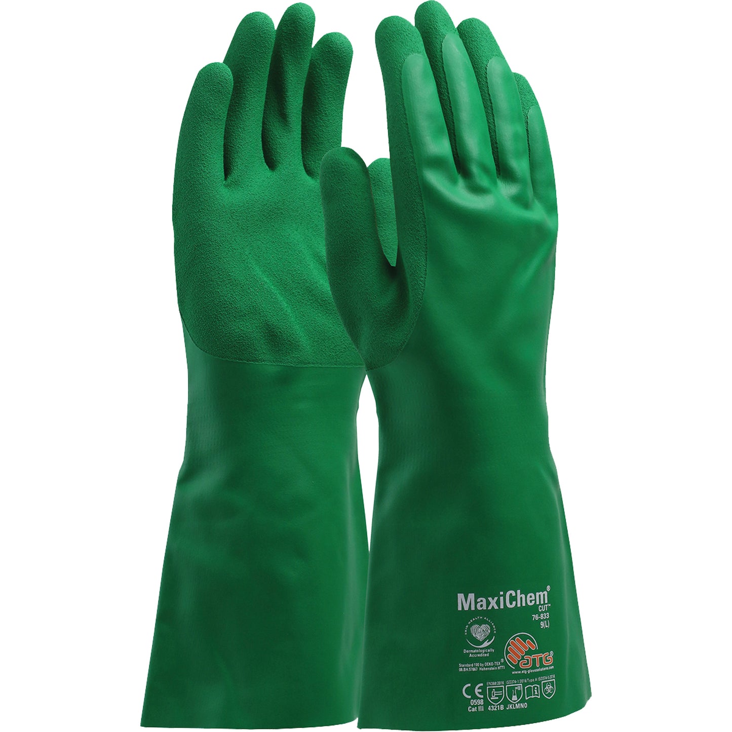 Protective Industrial Products ATG MaxiChem® Cut™ Chemical-Resistant Gloves, Size 2X-Large, 14" L, Nitrile
