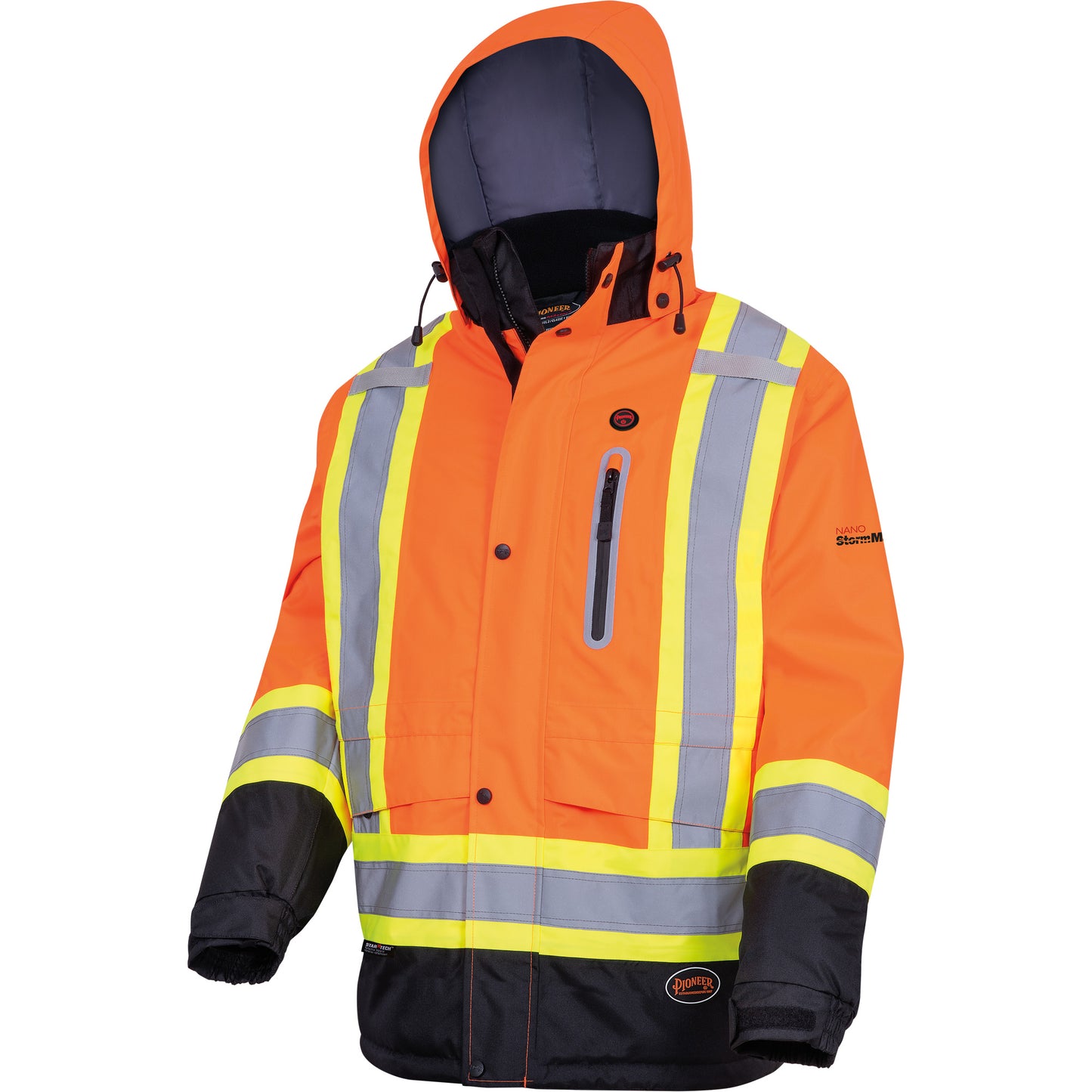 Pioneer 5407 Waterproof Insulated Heated Safety Jacket, Men's, Medium, High-Visibility Orange