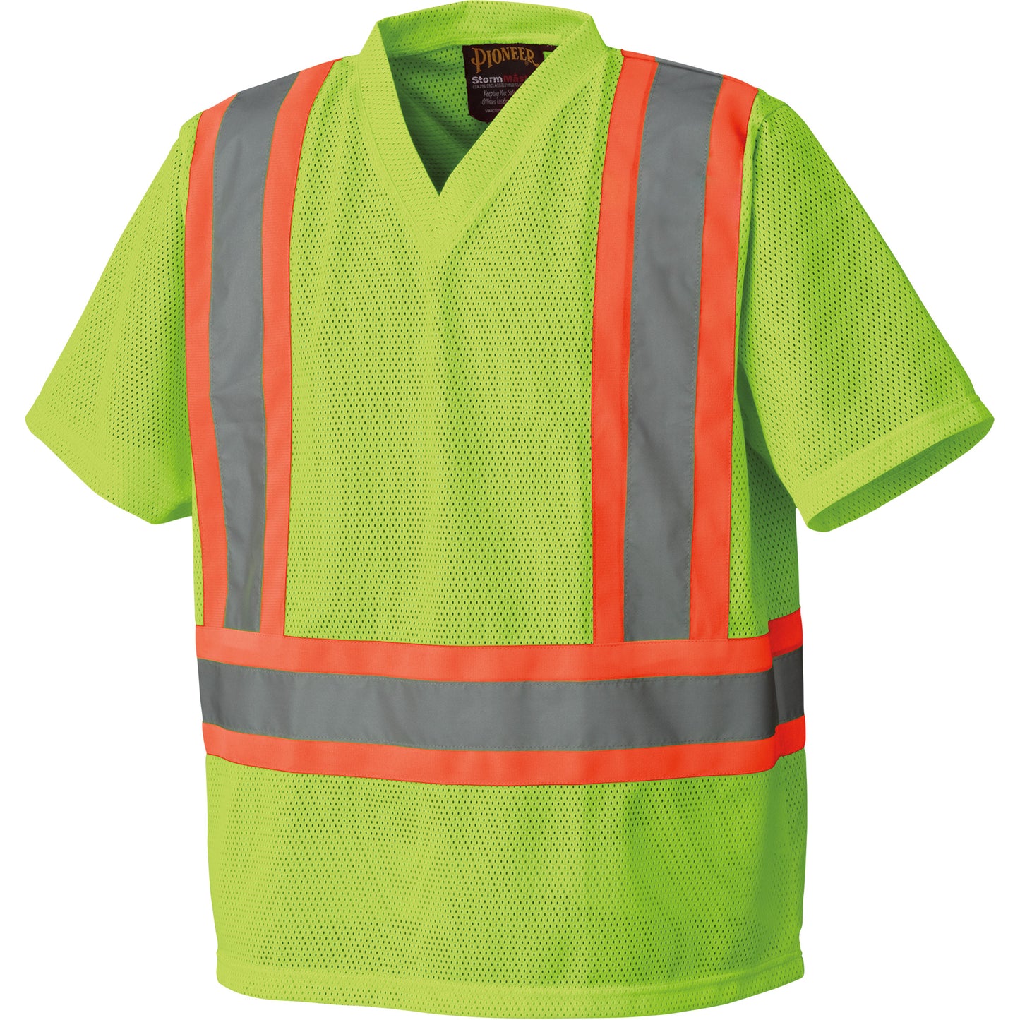 Pioneer 5993P Mesh Safety T-Shirt, Polyester, X-Large, High Visibility Lime-Yellow