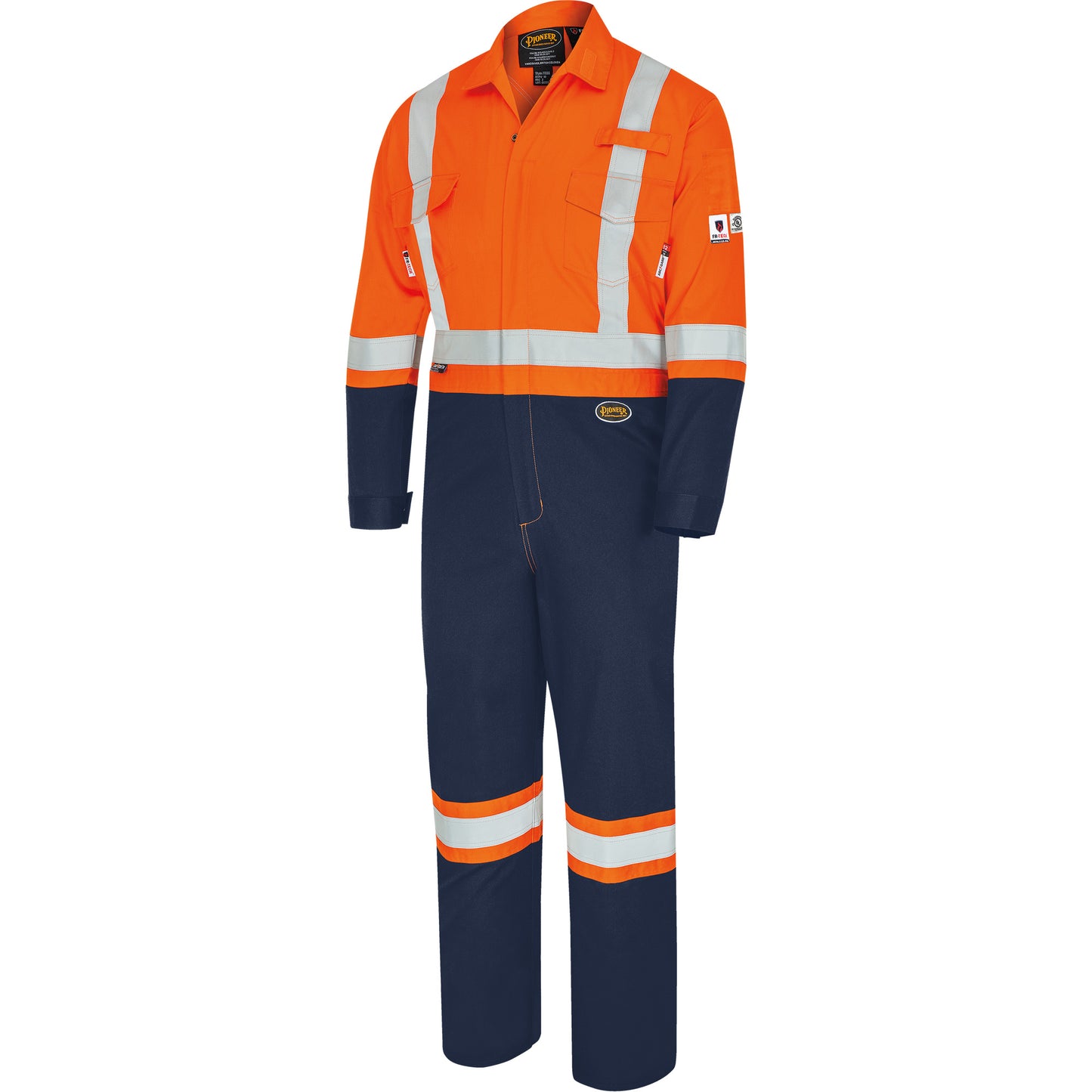 Pioneer 7702BBT FR-Tech® 2-Tone Safety Coverall, Size 40 (Tall), Navy Blue/Orange, 10 cal/cm²