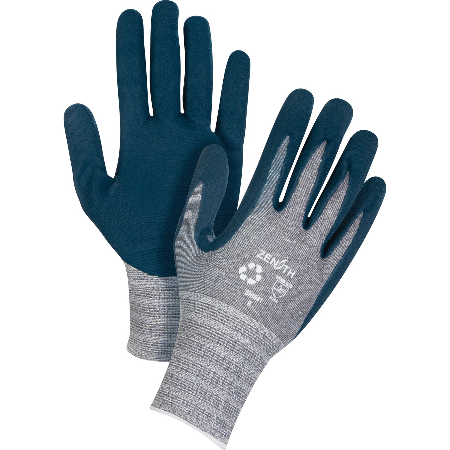 Zenith Safety Products Eco-Friendly Lightweight Coated Gloves, 10, Foam Nitrile Coating, 15 Gauge, Polyester/RPET Shell