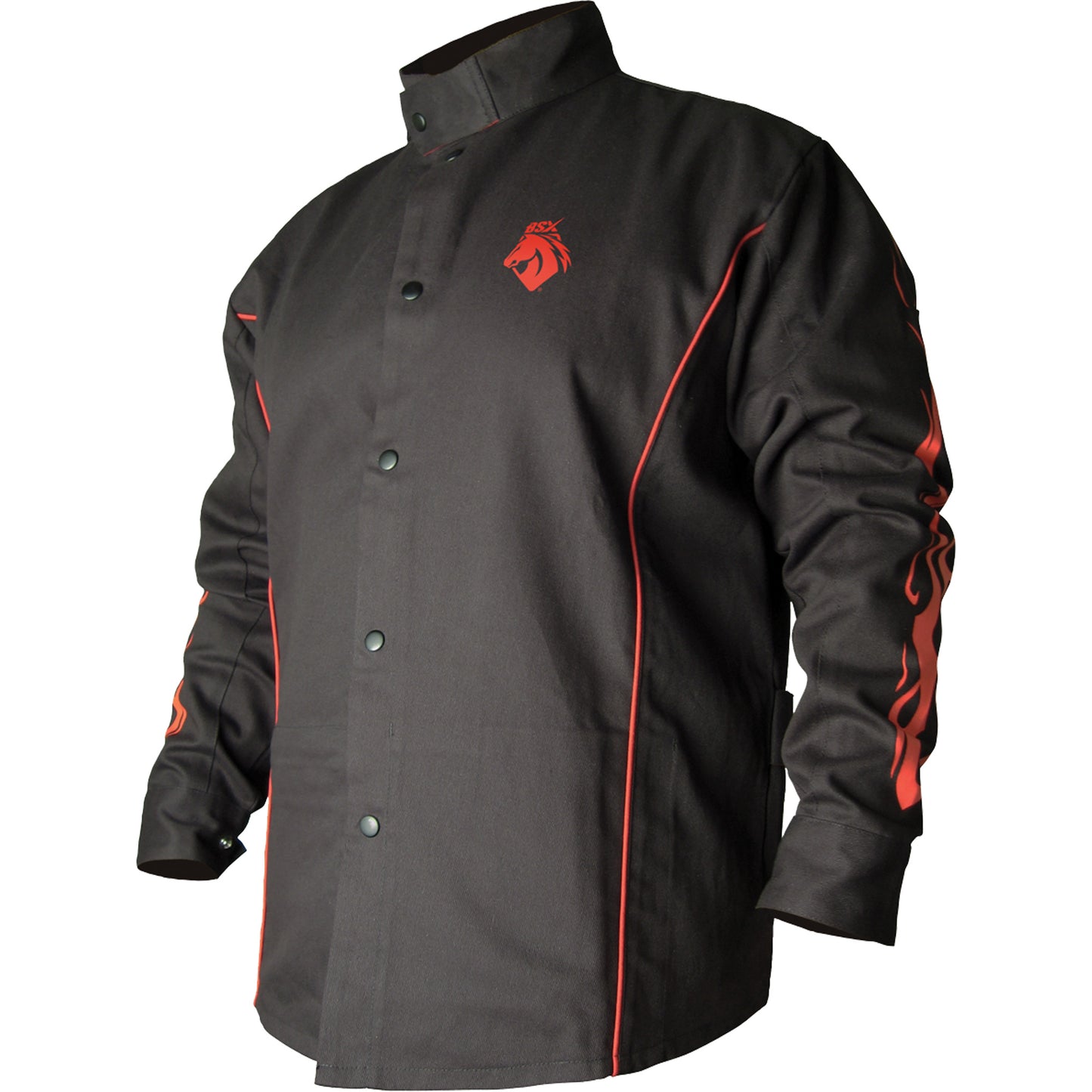 BSX® Contoured FR Welding Jacket, Cotton, Large, Black