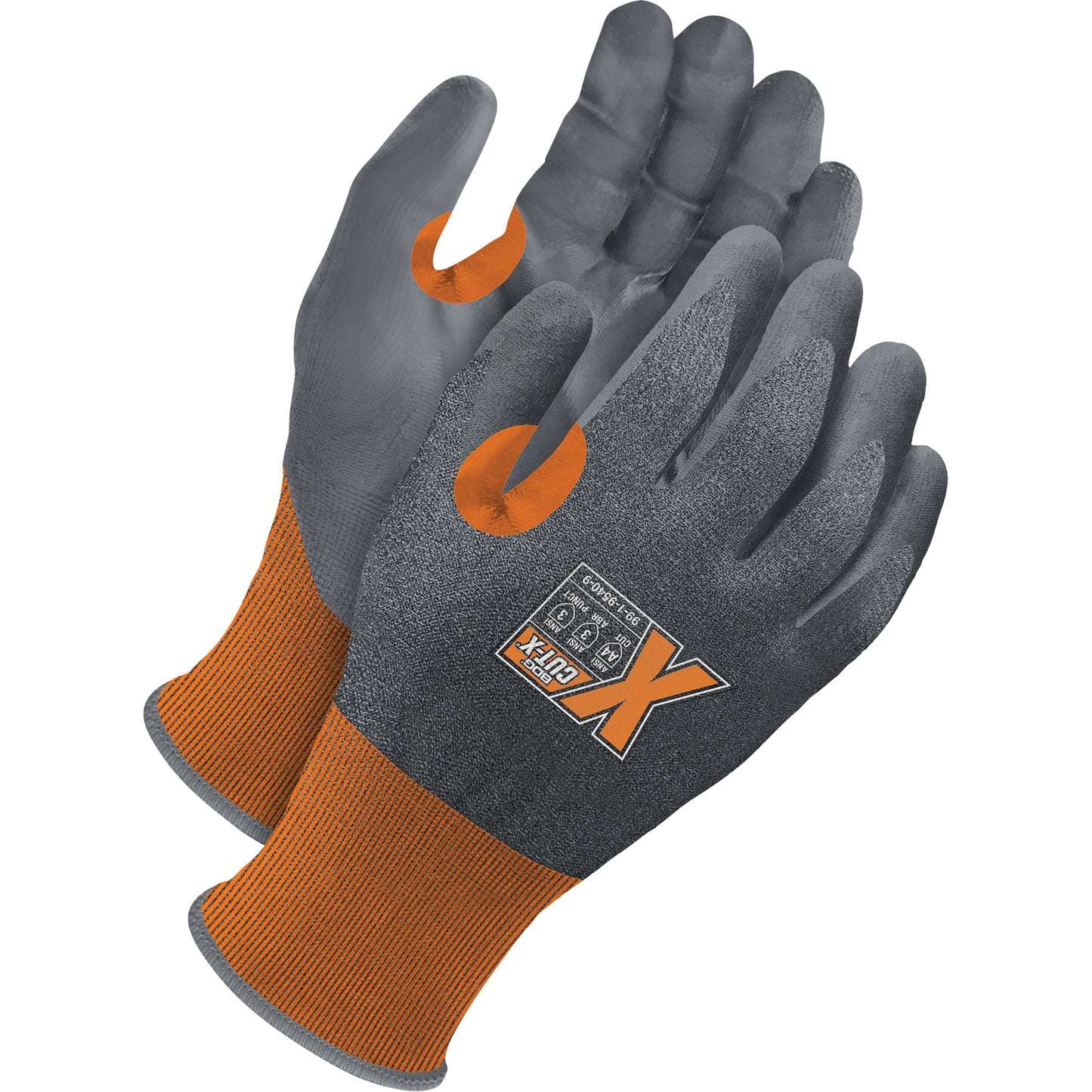 Bob Dale Gloves Cut-X Cut-Resistant Touchscreen Gloves, Size 8, 21 Gauge, Foam NBR Coated, Stainless Steel/HPPE/Glass Fibre Shell, ASTM ANSI Level A4