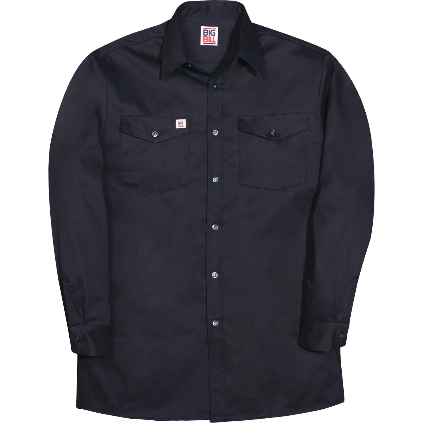 Big Bill Long-Sleeve Industrial Work Shirt, Men's, Small, Navy Blue
