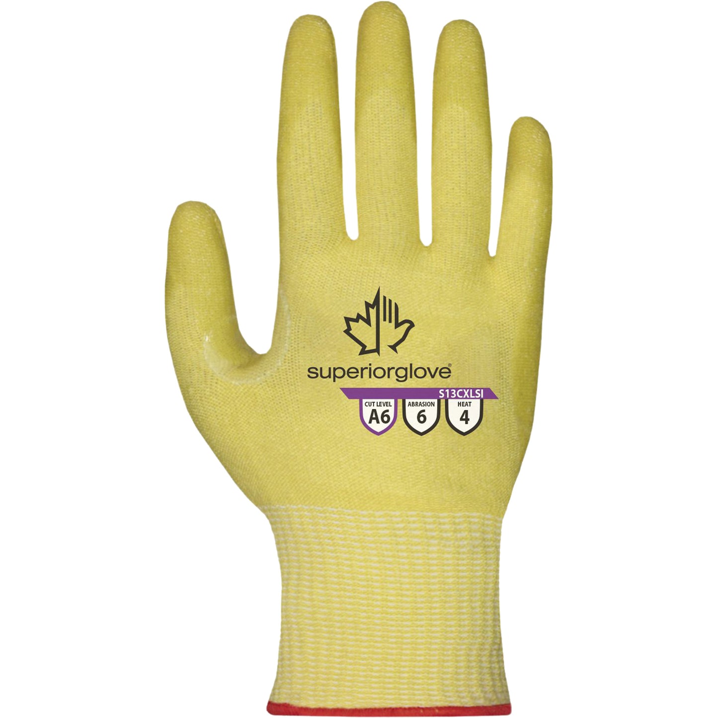 Superior Glove Works Ltd. Emerald CX® S13CXLSI Non-Marring Heat-Resistant Gloves, Size 9, 13 Gauge, Silicone Coated, Acrylic Shell, ASTM ANSI Level A6