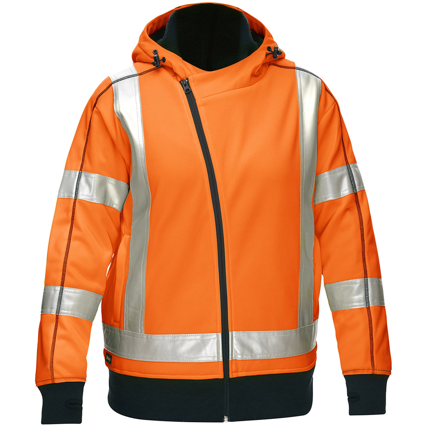 Protective Industrial Products Bisley® X-Back Women's Contoured Full Zip Hooded Sweatshirt with Sherpa Lining, X-Large, High Visibility Orange