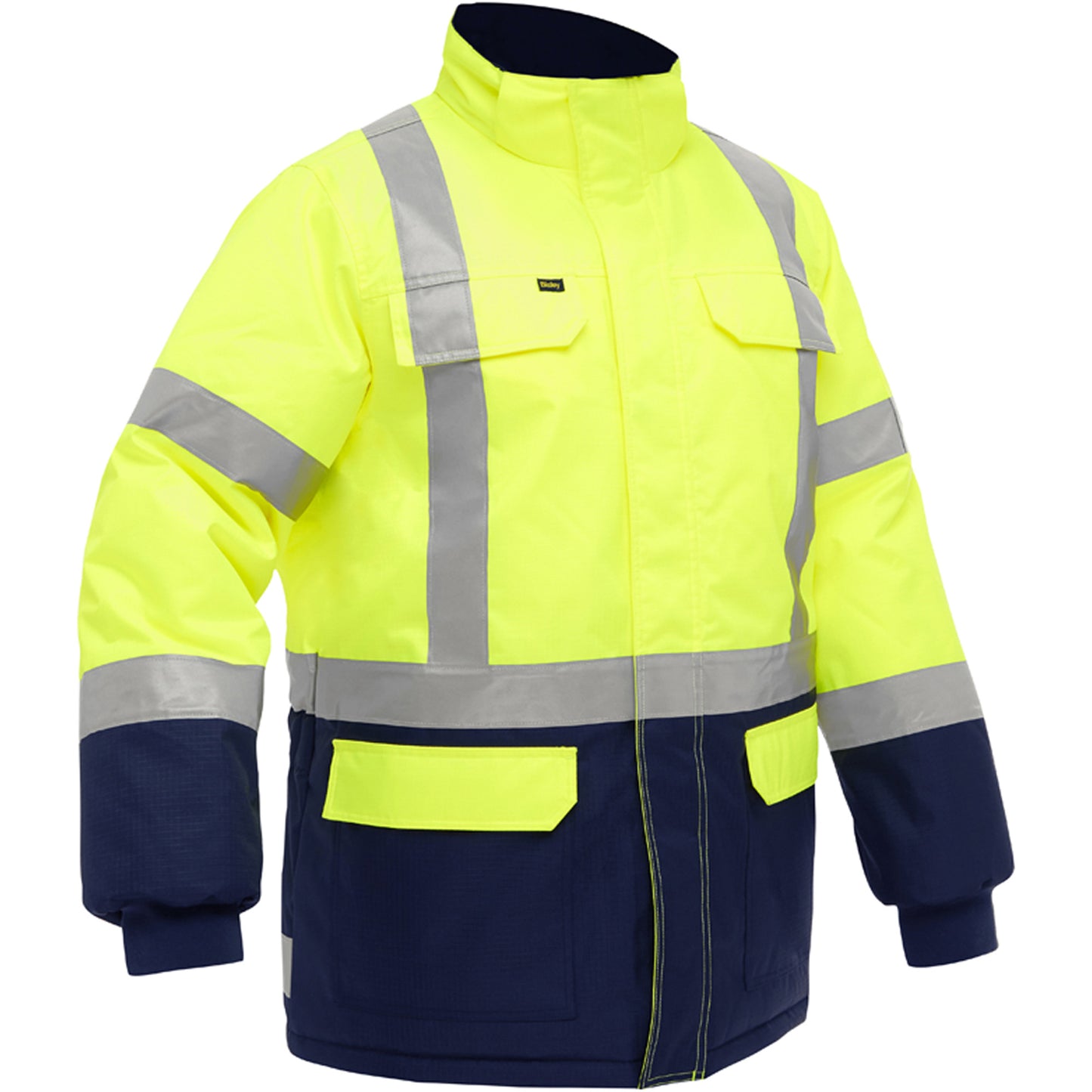 Protective Industrial Products Bisley® X-Back Extreme Cold Jacket with Navy Bottom, Polyester, High Visibility Lime-Yellow, Medium