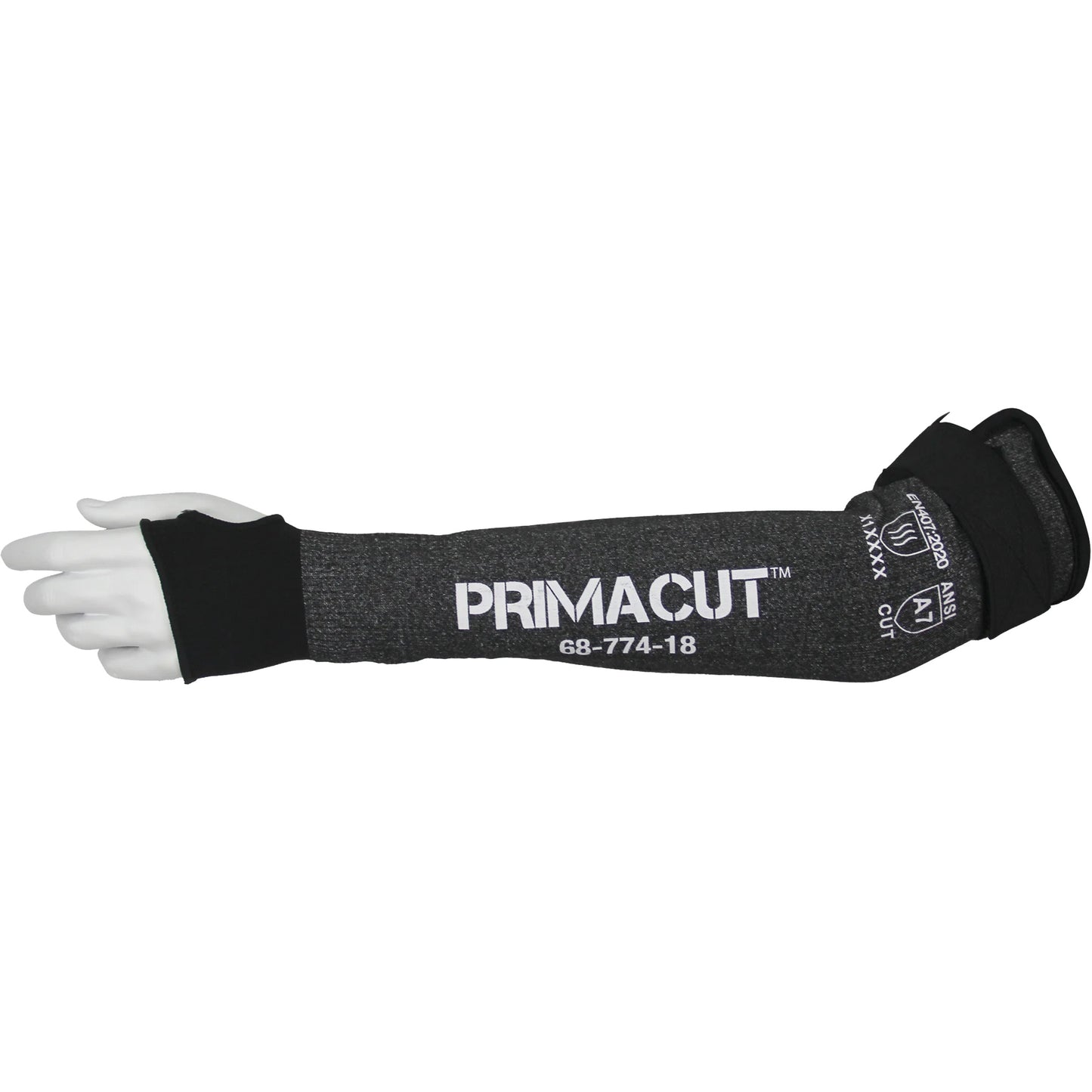 Ronco PrimaCut™ 68-774 Cut-Resistant Sleeve, HPPE, 18", ASTM ANSI Level A7/EN 388 Level F, Grey