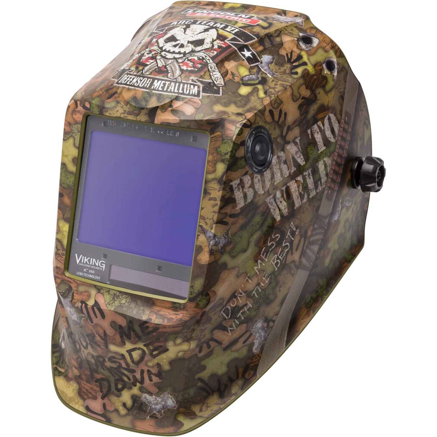 VIKING™ 3350 Born To Weld™ Welding Helmet, 3.74" L x 3.34" W View Area, 5 - 13 Shade Range