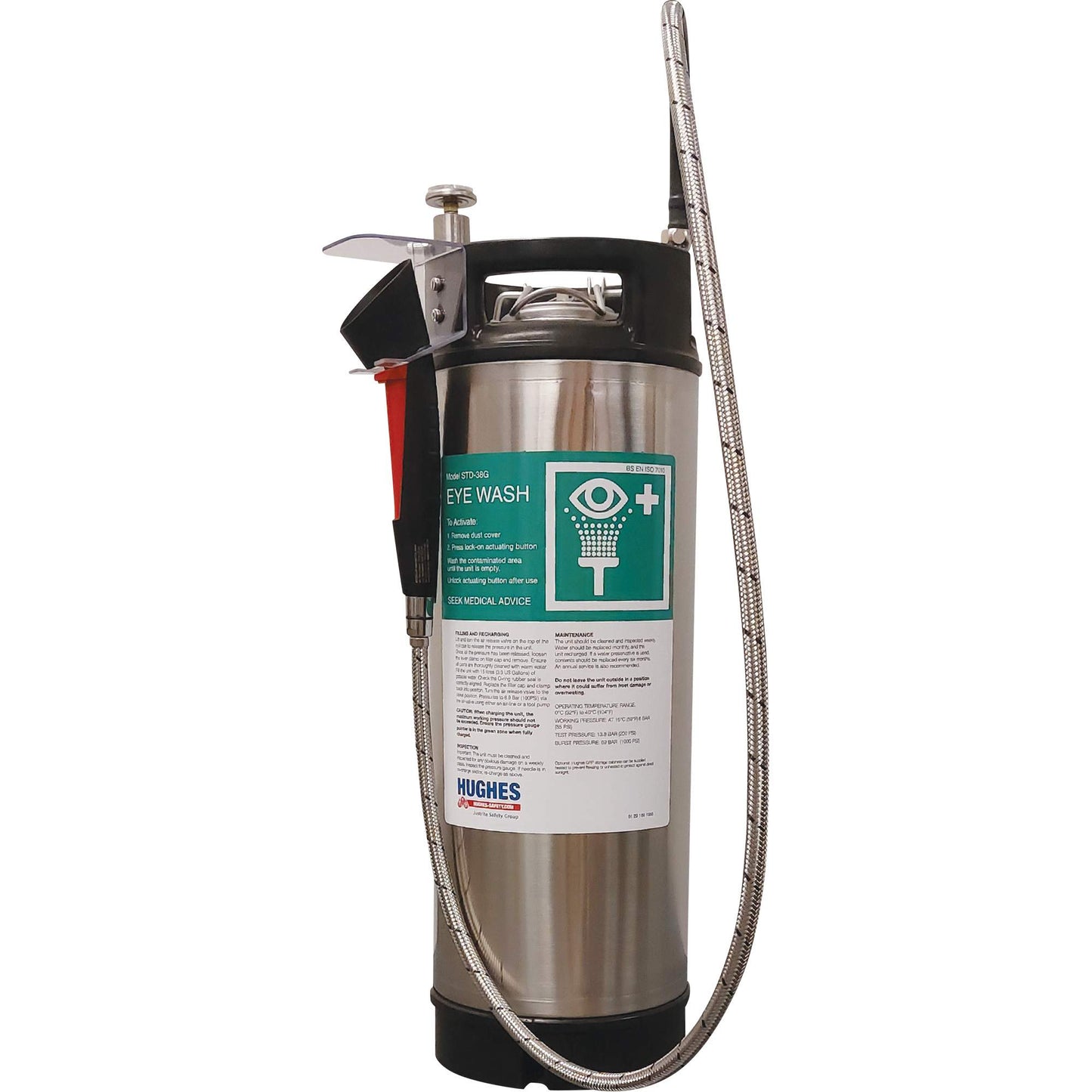 Hughes Portable Self-Contained Emergency Wash, Pressurized, 4 gal. Capacity, Meets None