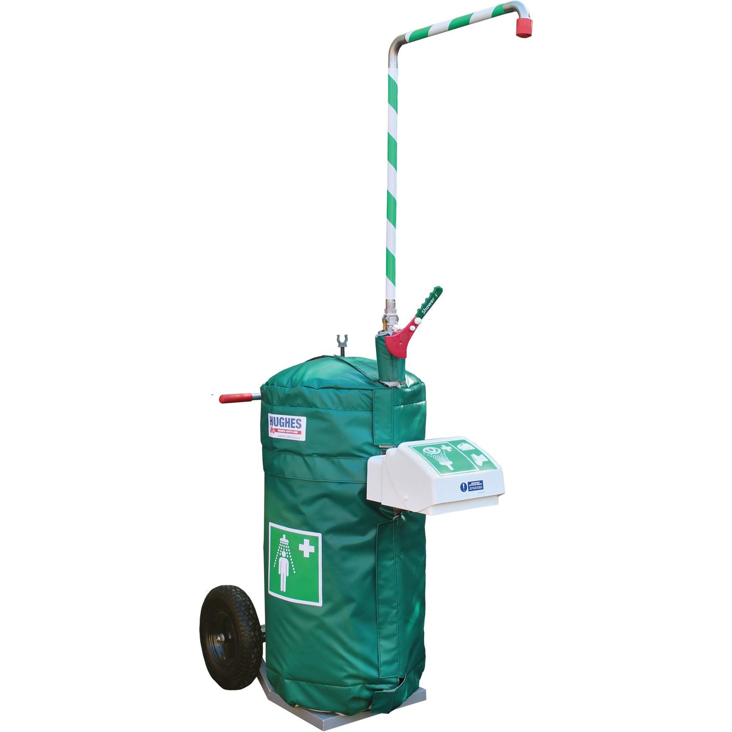 Hughes Insulated Mobile Self-Contained Emergency Safety Shower with Eye and Face Wash, 30 gal. Capacity, Meets None