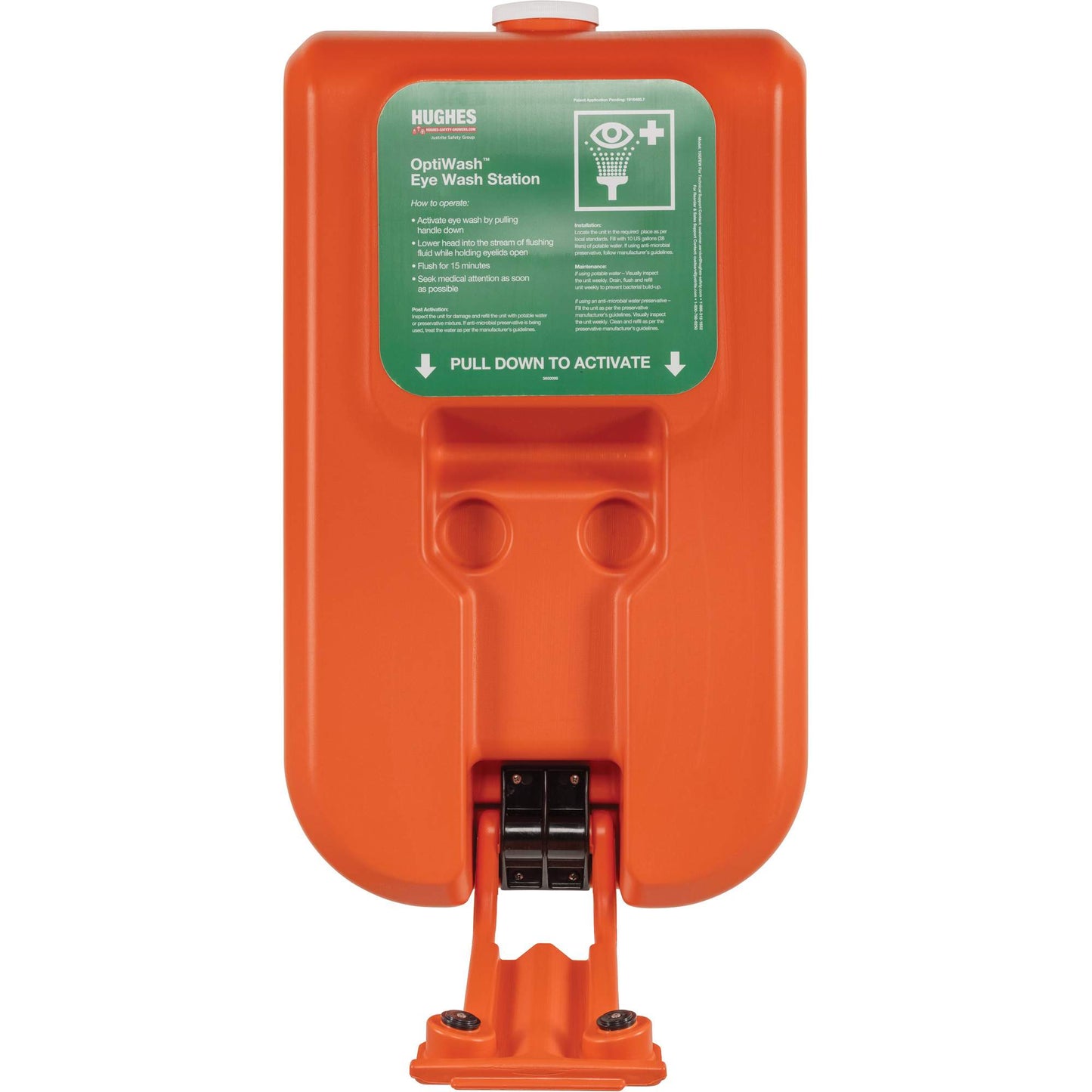 Hughes Portable Self-Contained Eyewash Station, Gravity-Fed, 10 gal. Capacity, Meets ANSI Z358.1