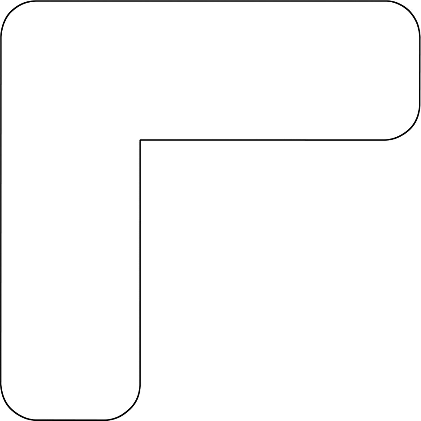 Durastripe Xtreme 90-Degree Angle for Rounded Corners, L, 4" L x 4" W, White, Vinyl