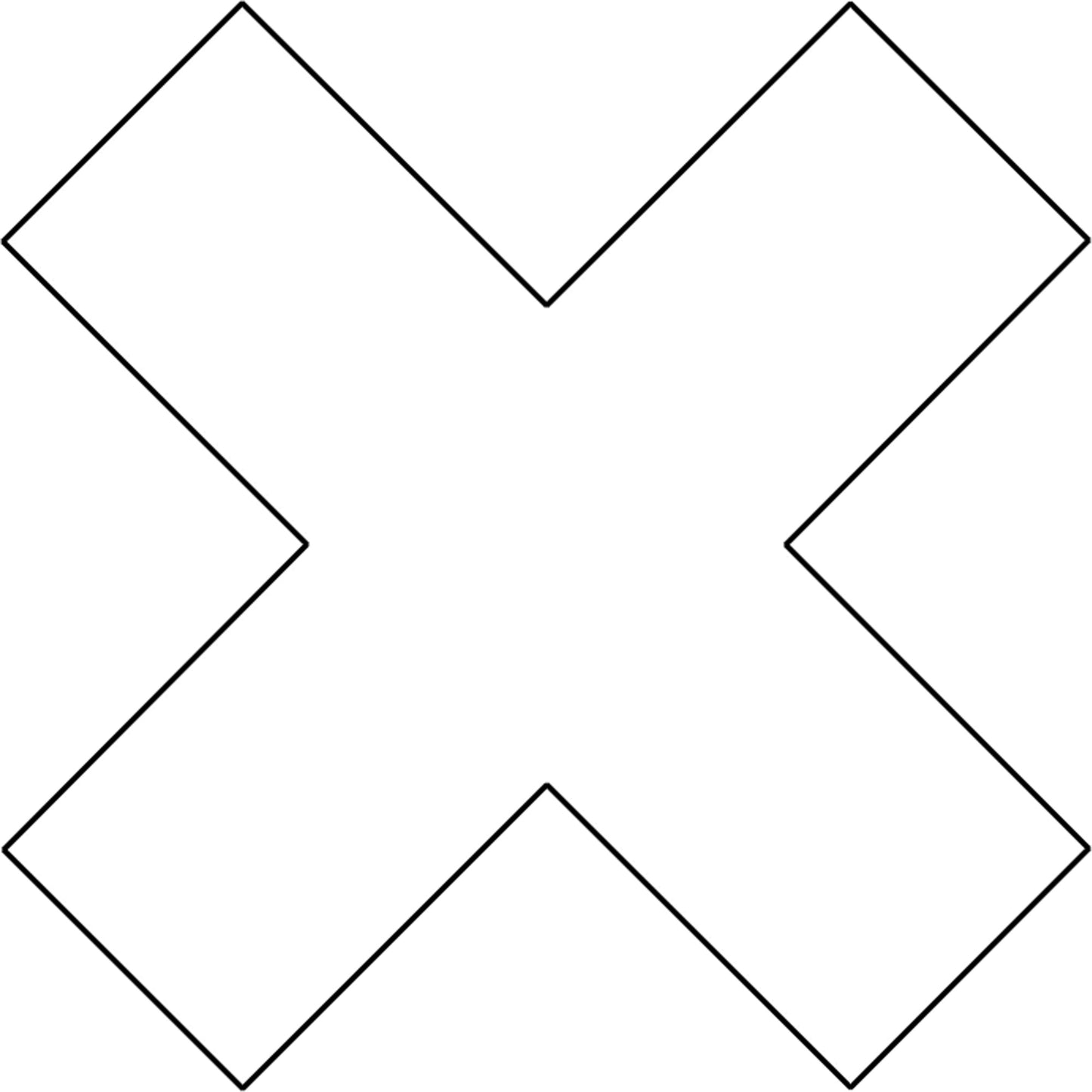 DuraStripe X-Treme X's, Cross, 6" L x 6" W, White, Vinyl