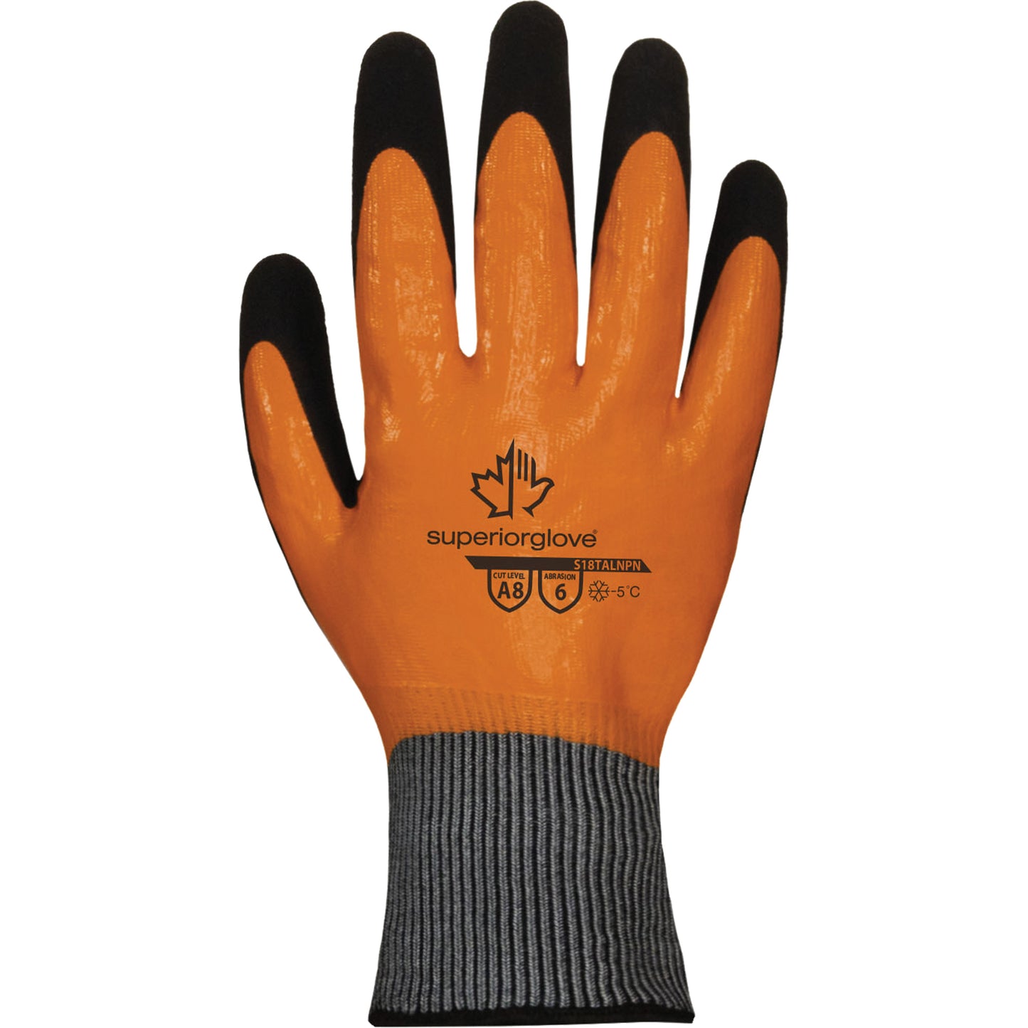 Superior Glove Works Ltd. Dexterity® S18TALNPN Cold-Rated Cut-Resistant Gloves, Size 9, 18 Gauge, Nitrile Coated, TenActiv™ Shell, ASTM ANSI Level A8