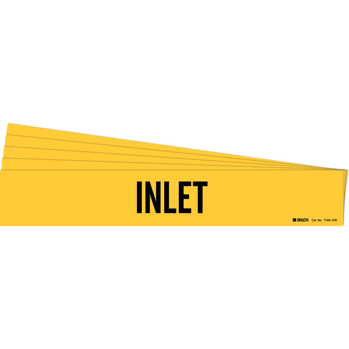 Brady "Inlet" Pipe Marker, Self-Adhesive, 4" H x 24" W, Black on Yellow