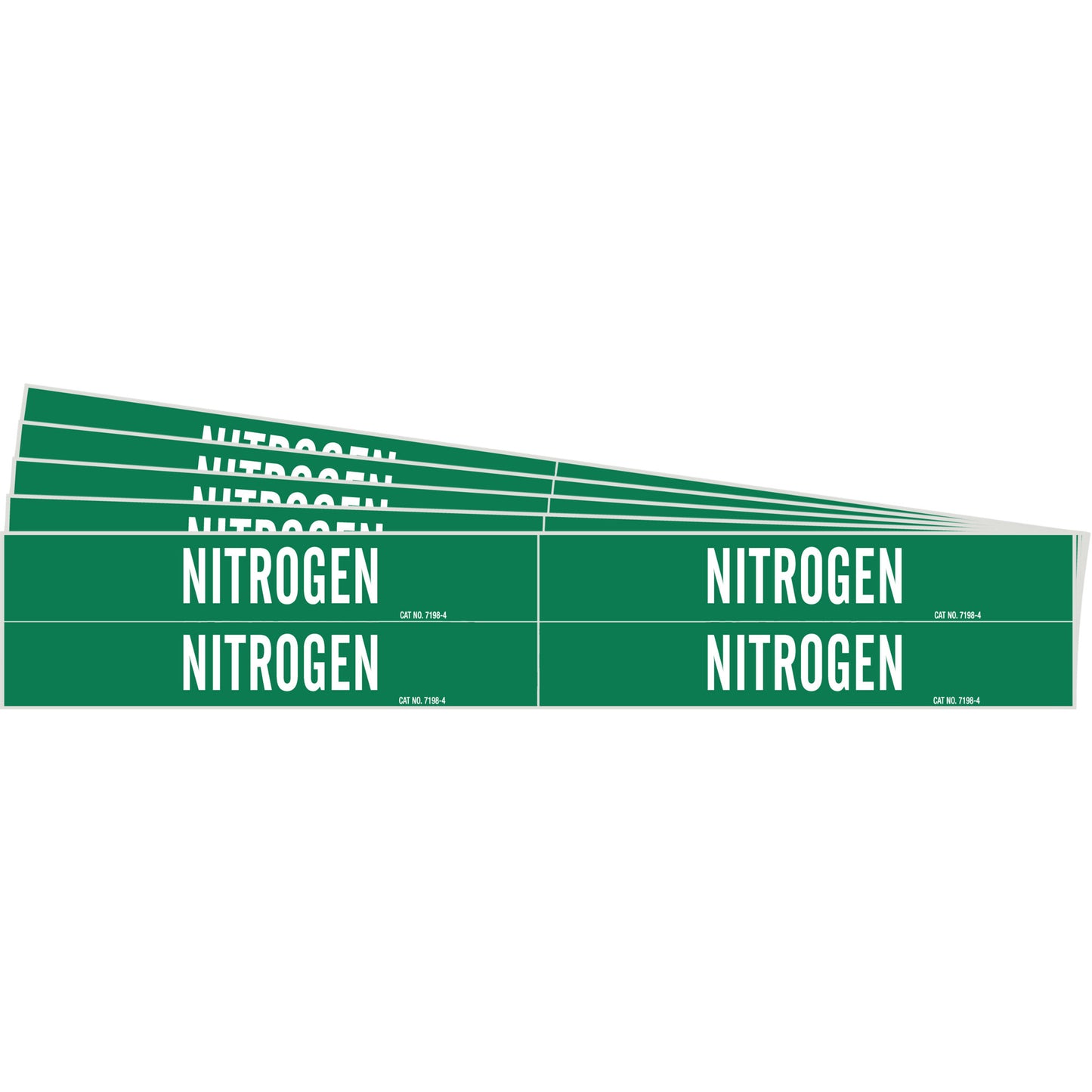 Brady "Nitrogen" Pipe Markers, Self-Adhesive, 1-1/8" H x 7" W, White on Green