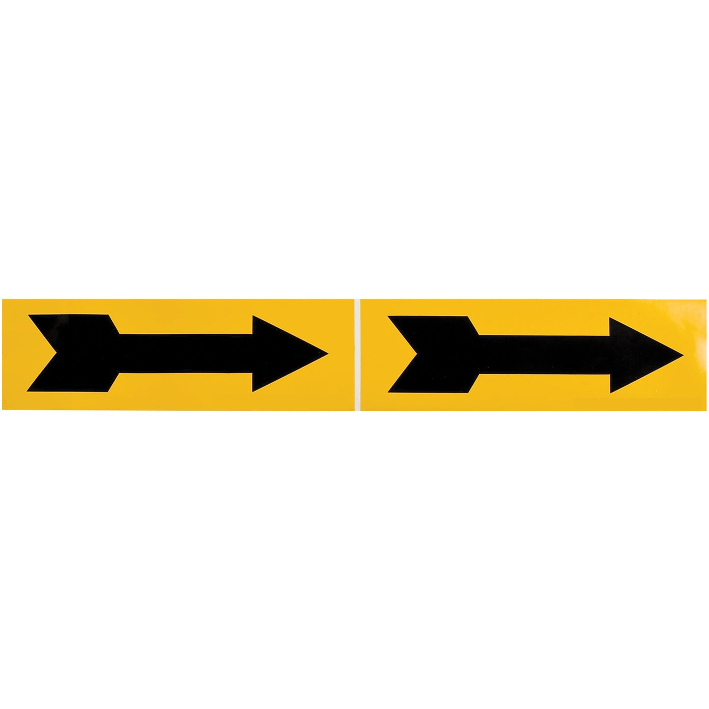 Brady Arrow Pipe Marker, Self-Adhesive, 2-1/4" H x 7" W, Black on Yellow