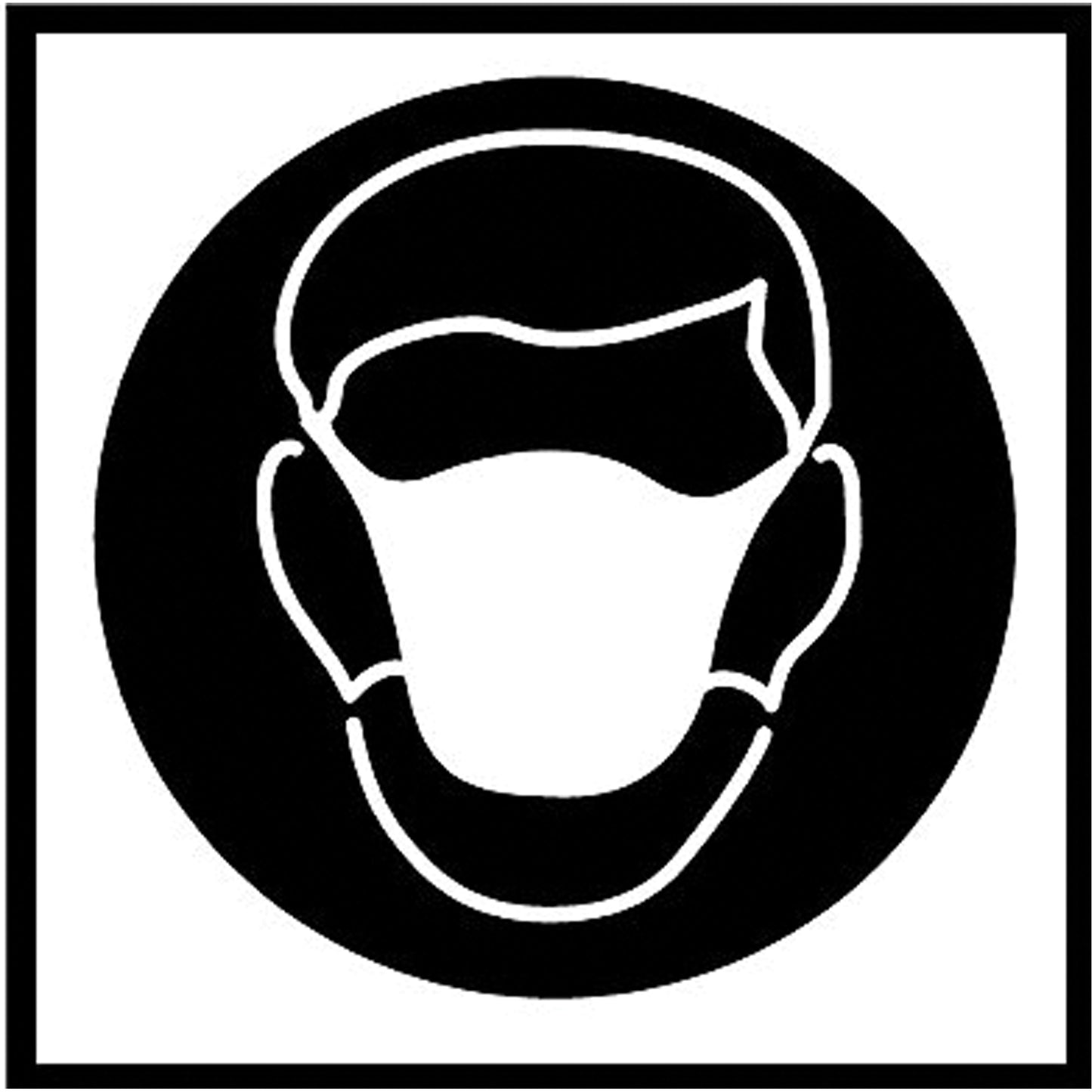 Brady Right to Know Pictogram Labels - Dust Mask, Vinyl, Sheet, 5/8" L x 3/4" W