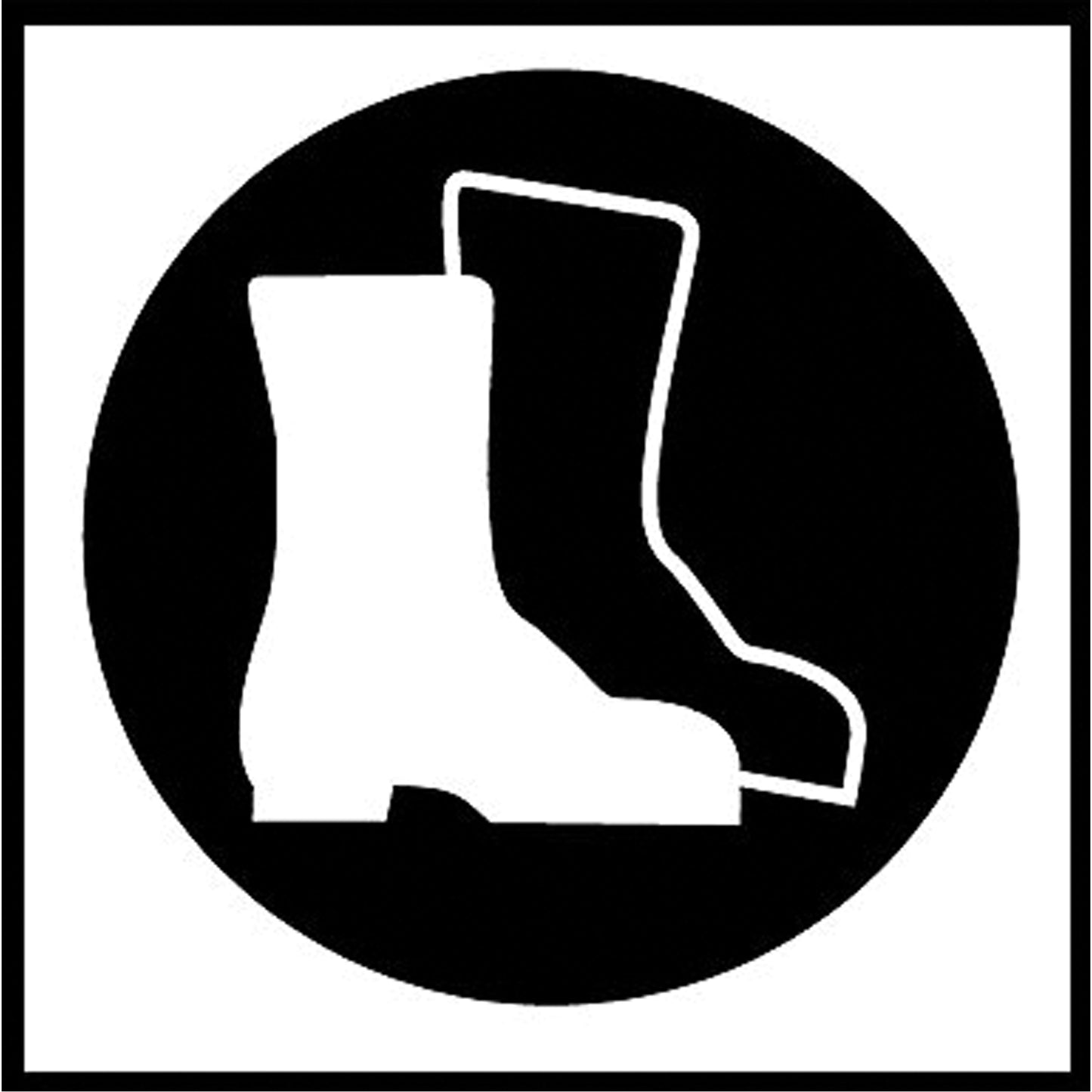 Brady Right to Know Pictogram Labels -Boots, Vinyl, Sheet, 5/8" L x 3/4" W