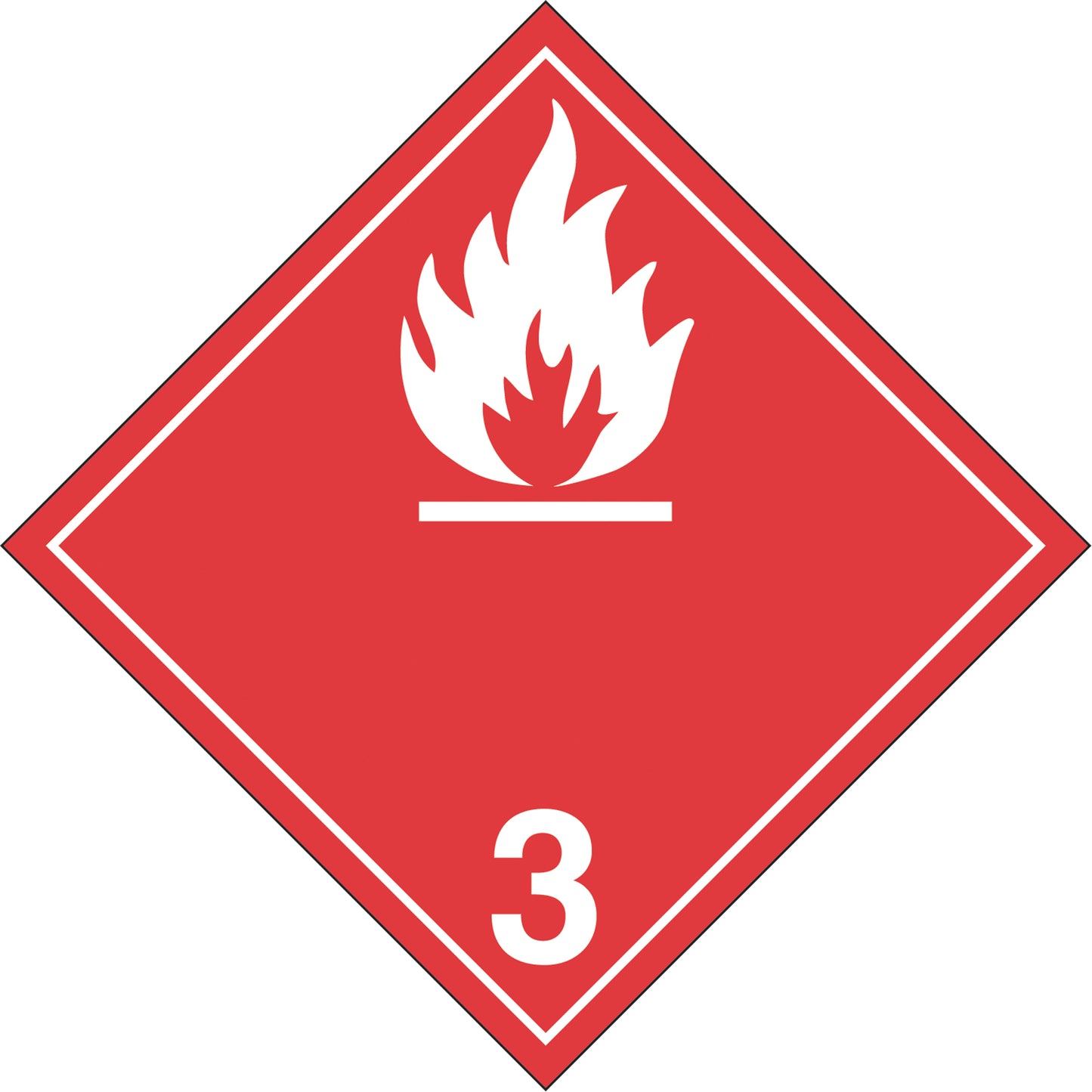 Incom Top Tape & Label Flammable Liquids TDG Placard, Plastic