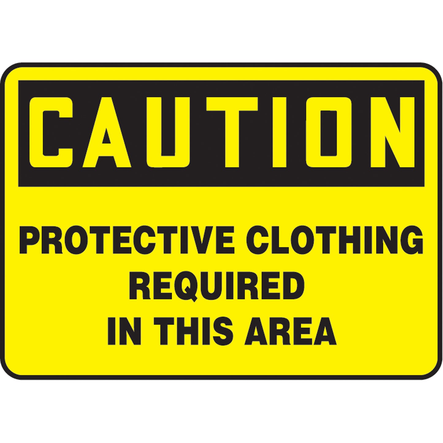 Accuform Signs "Protective Clothing Required" Sign, 10" x 14", Vinyl, English