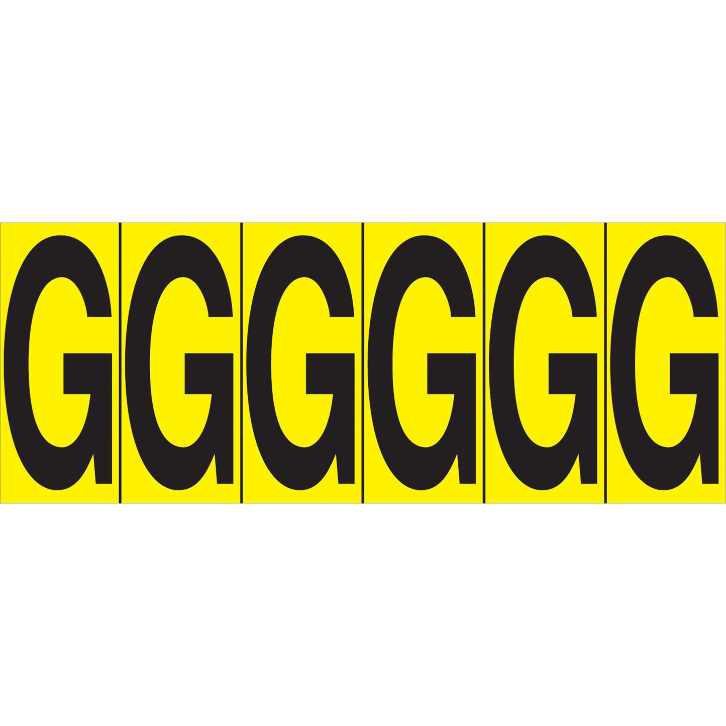 Accuform Signs Individual Adhesive Letter Markers, G, 2-15/16" H, Black on Yellow