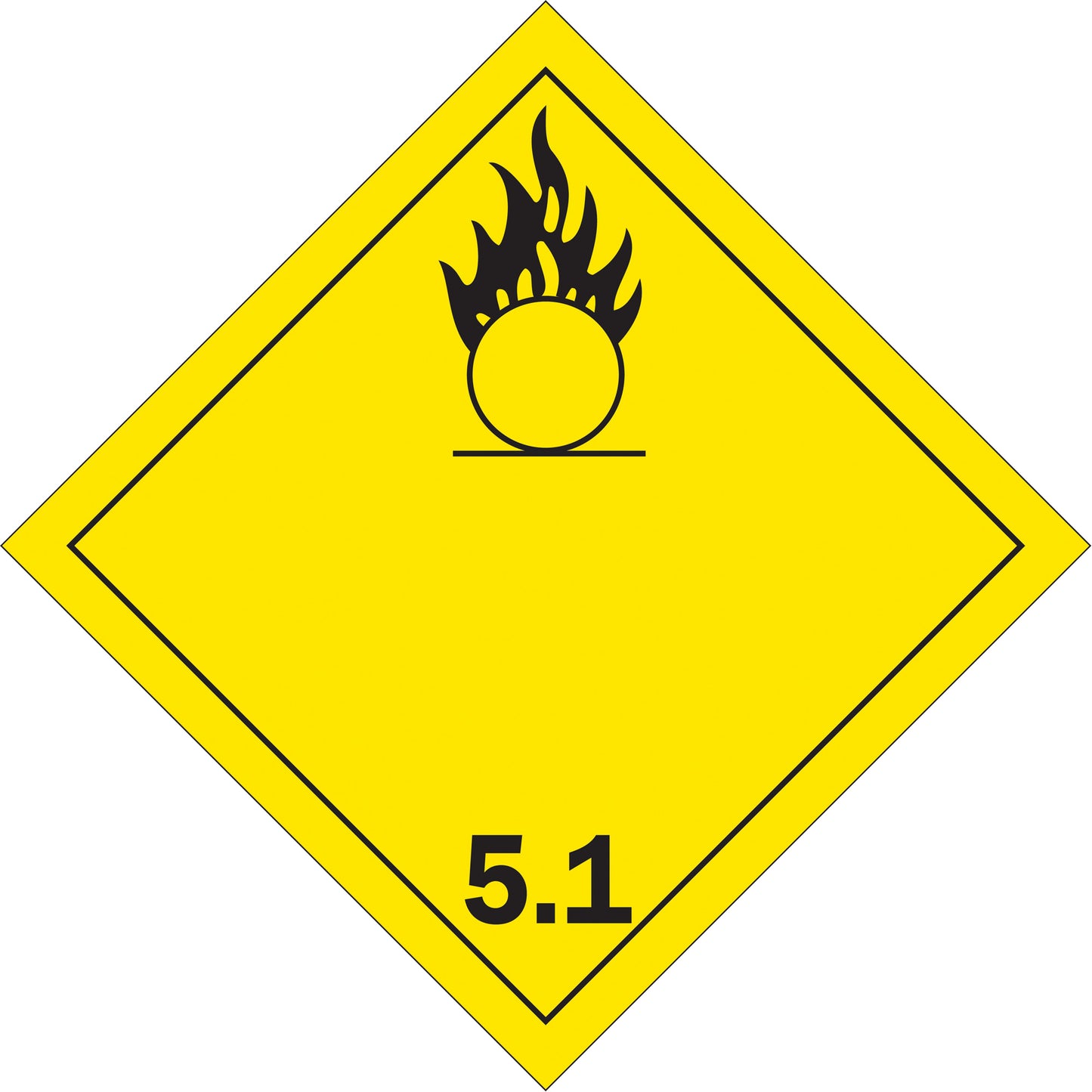 Brady Oxidizer TDG Placard, Plastic
