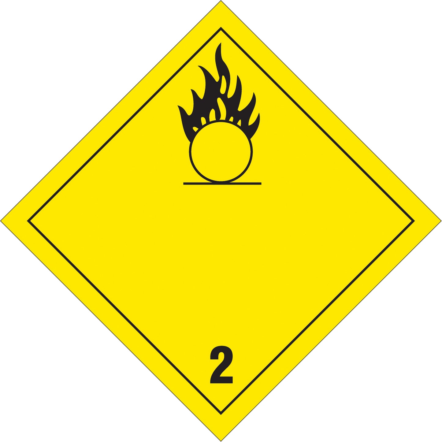 Brady Oxygen TDG Placard, Adhesive Vinyl