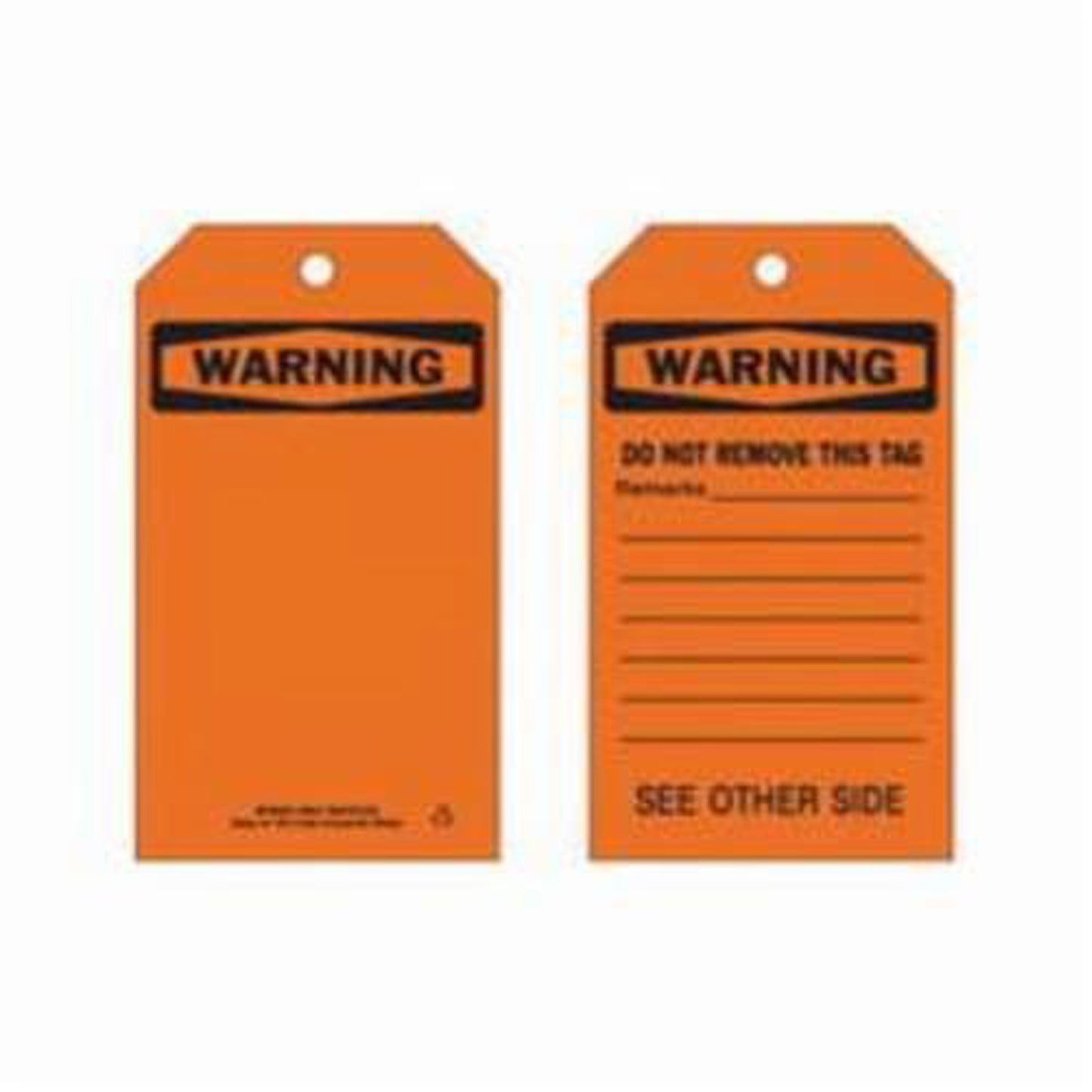 Brady Self-Laminating Safety Tags, Polyester, 4" W x 7" H, English