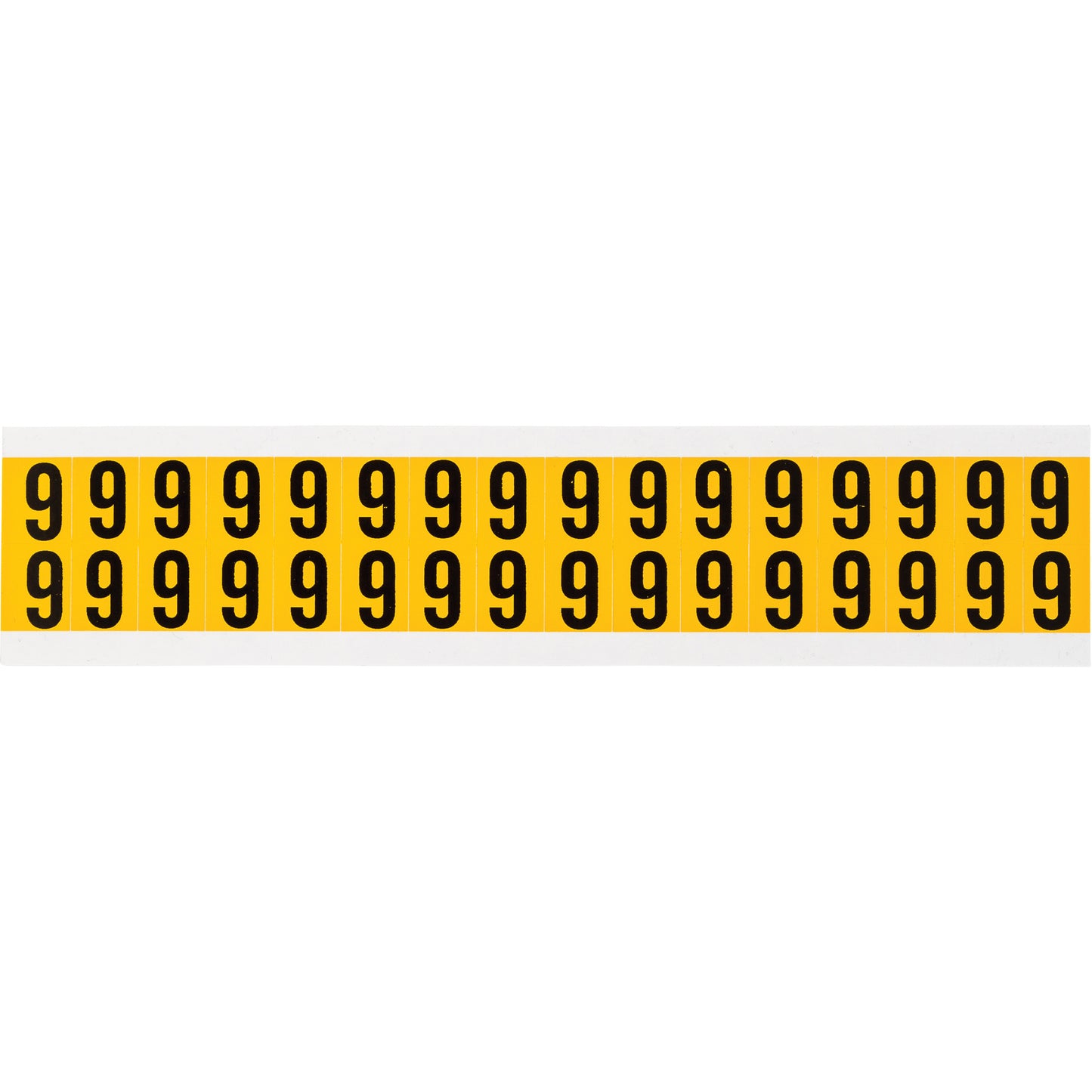 Brady Individual Number and Letter Labels, 6, 5/8" H, Black on Yellow