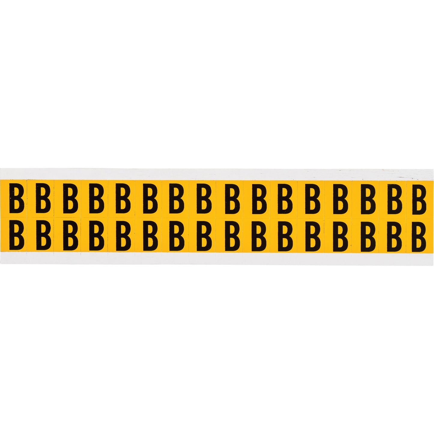 Brady Individual Number and Letter Labels, B, 5/8" H, Black on Yellow