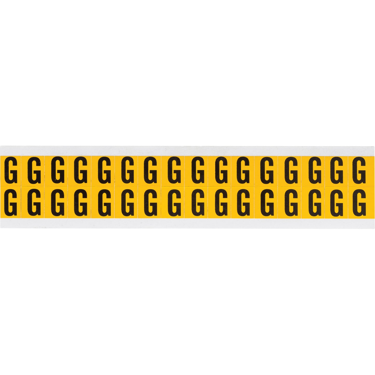 Brady Individual Number and Letter Labels, G, 5/8" H, Black on Yellow
