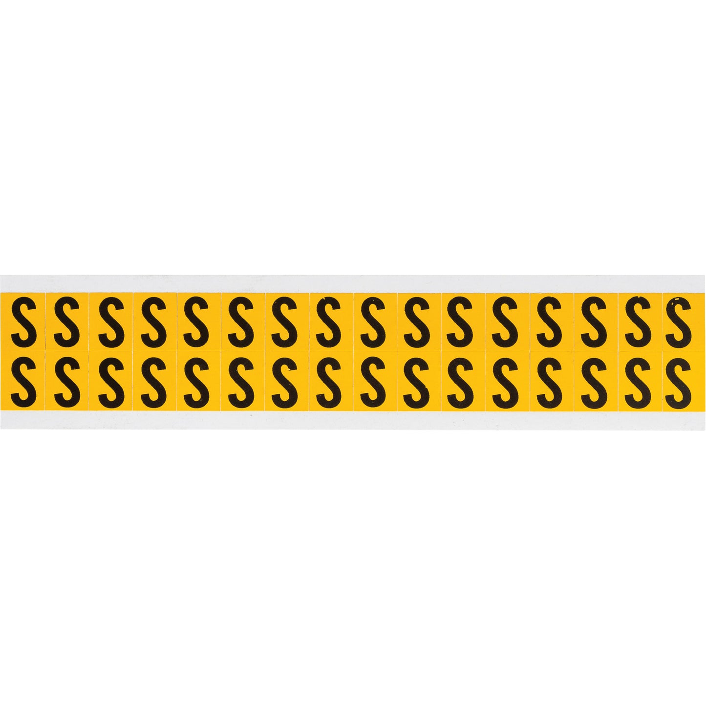 Brady Individual Number & Letter Labels, S, 5/8" H, Black on Yellow