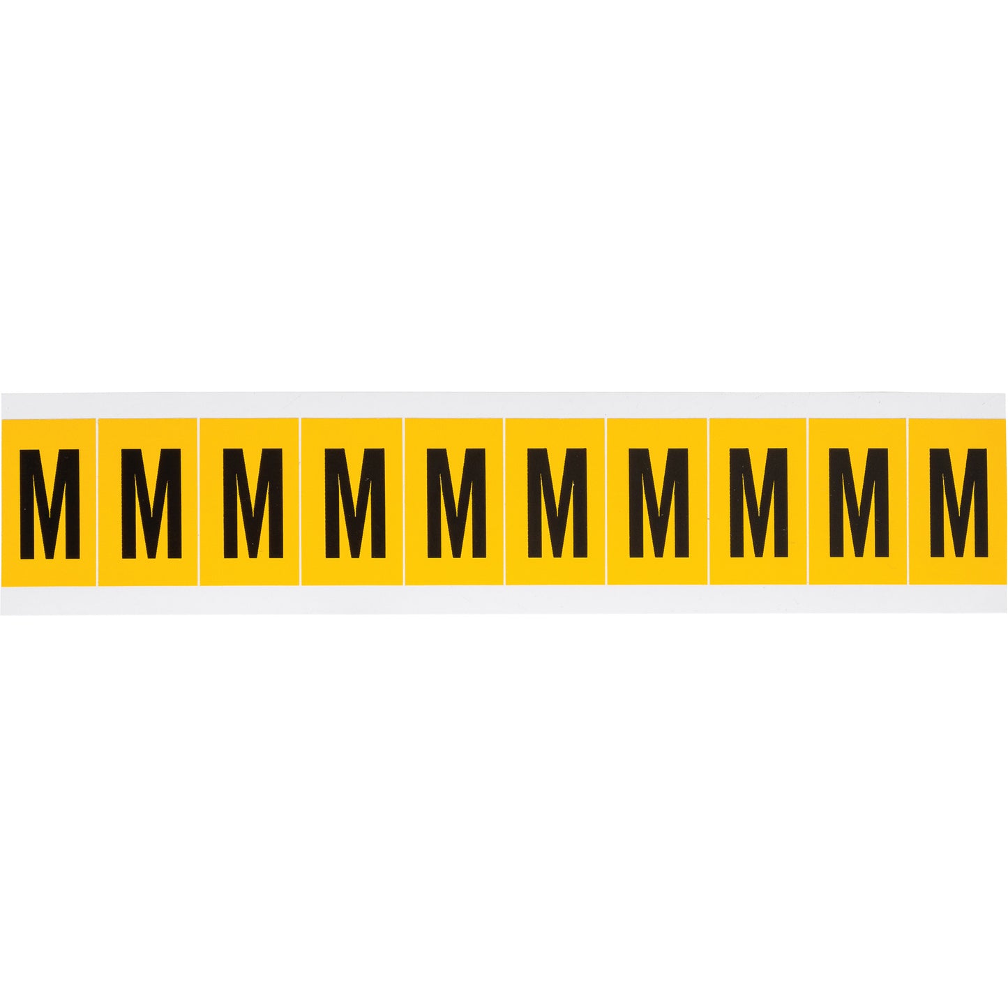 Brady Individual Number & Letter Labels, M, 1" H, Black on Yellow