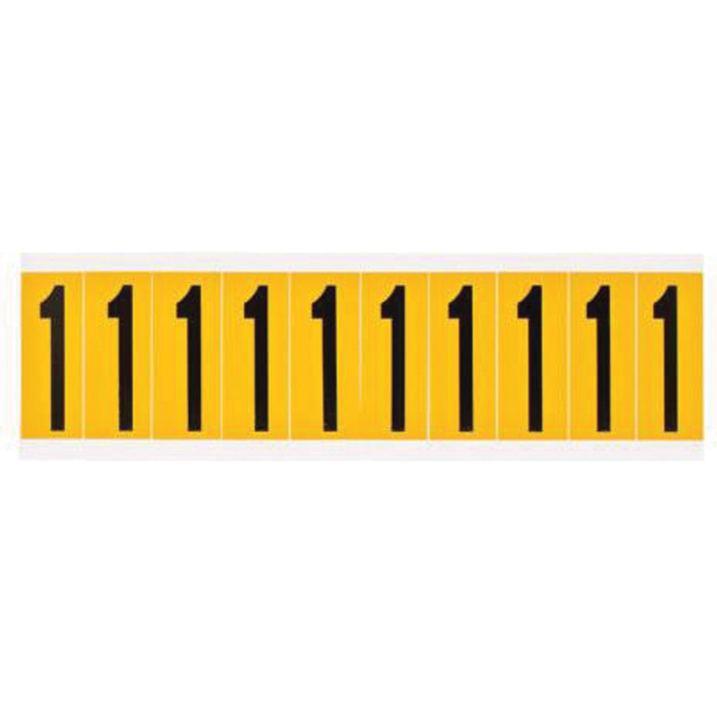 Brady Individual Number and Letter Labels, 1, 2" H, Black on Yellow
