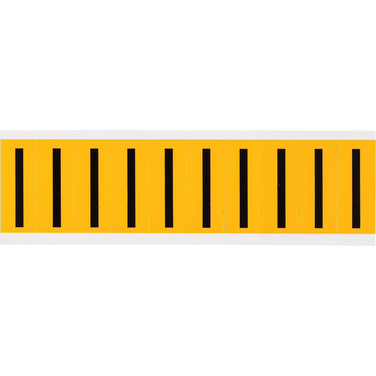 Brady Individual Number and Letter Labels, I, 2" H, Black on Yellow