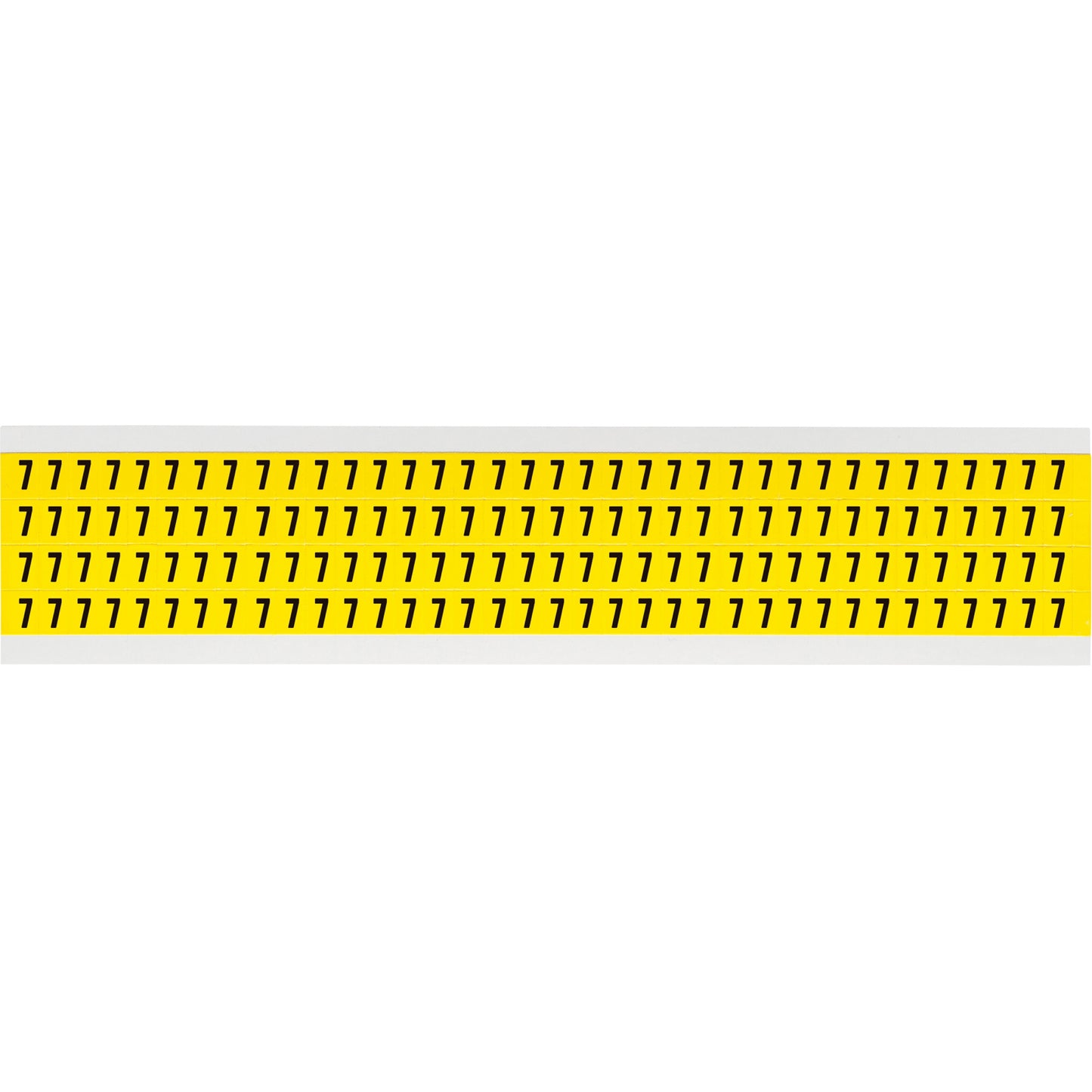 Brady Repositionable Individual Number and Letter Label, 7, 1/4" H, Black on Yellow