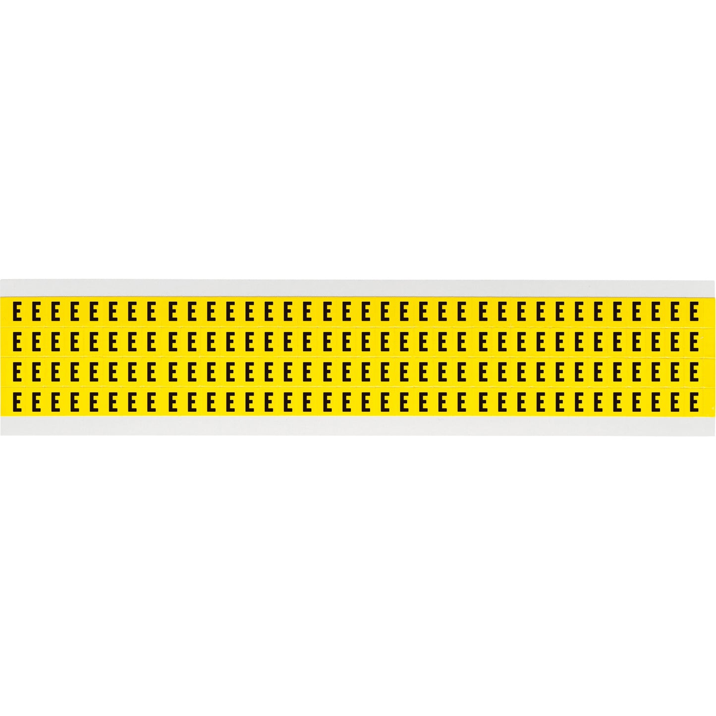 Brady Repositionable Individual Number and Letter Labels, E, 1/4" H, Black on Yellow